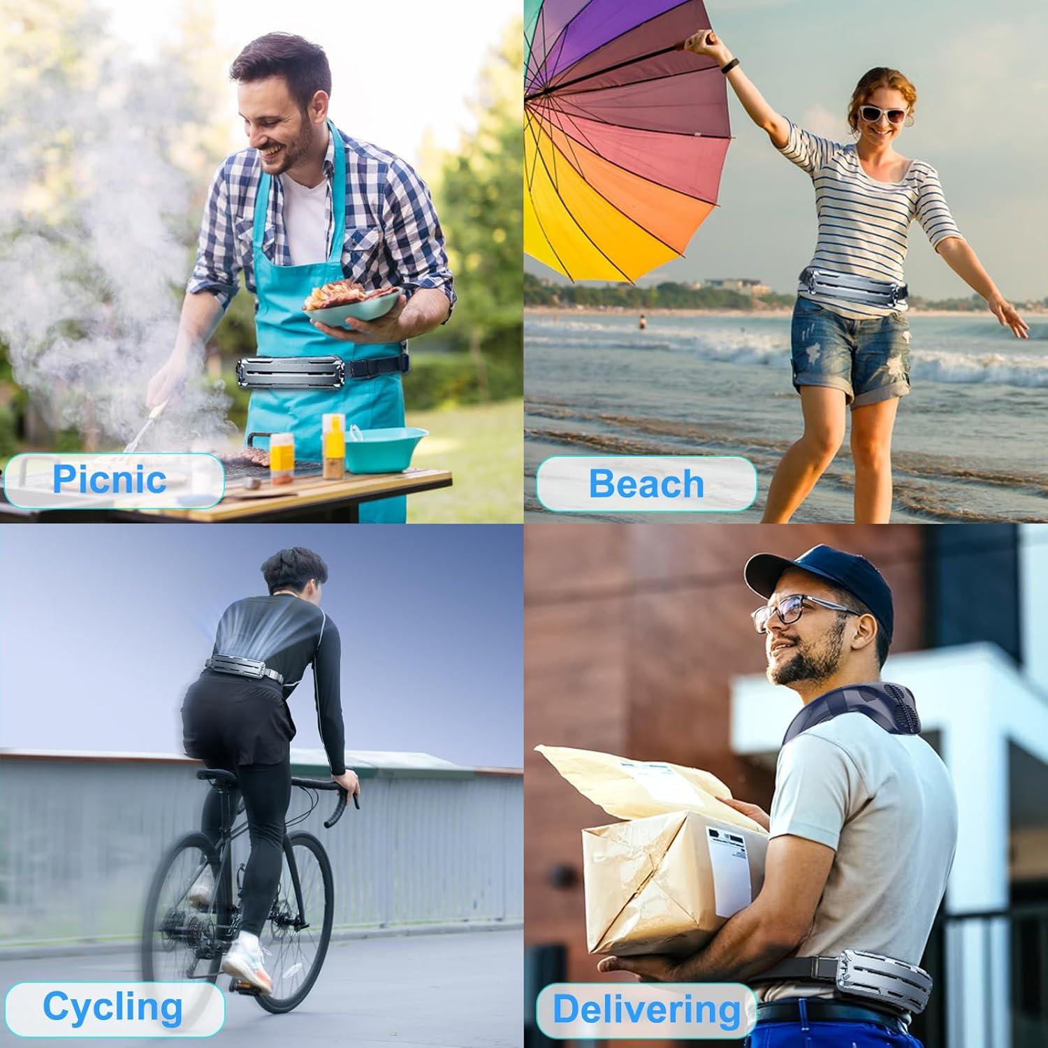 Ventilador de Cintura Amailtom WAISTFAN24 Recargable 6000RPM