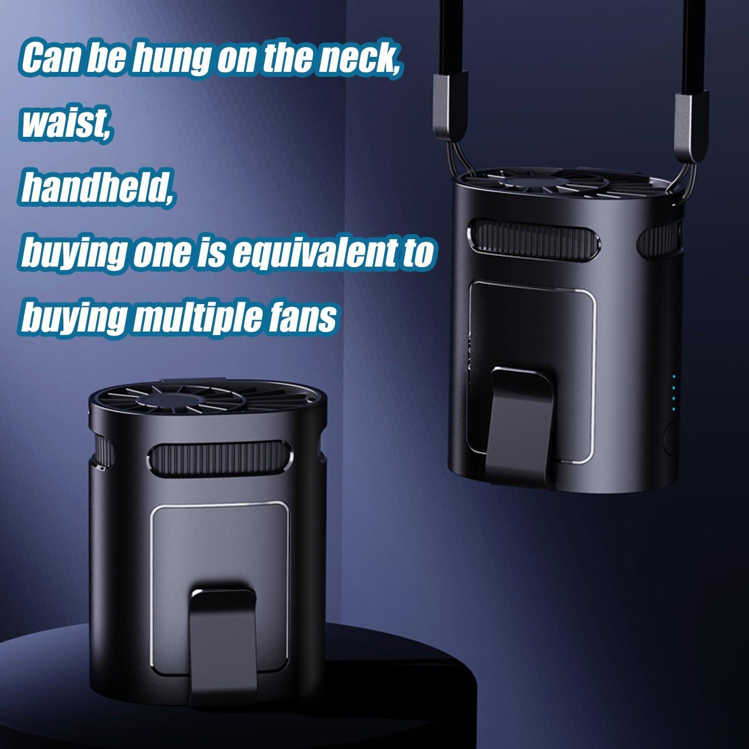 Ventilador Clip de Cintura BananaDeer, Recargable, 4 Velocidades