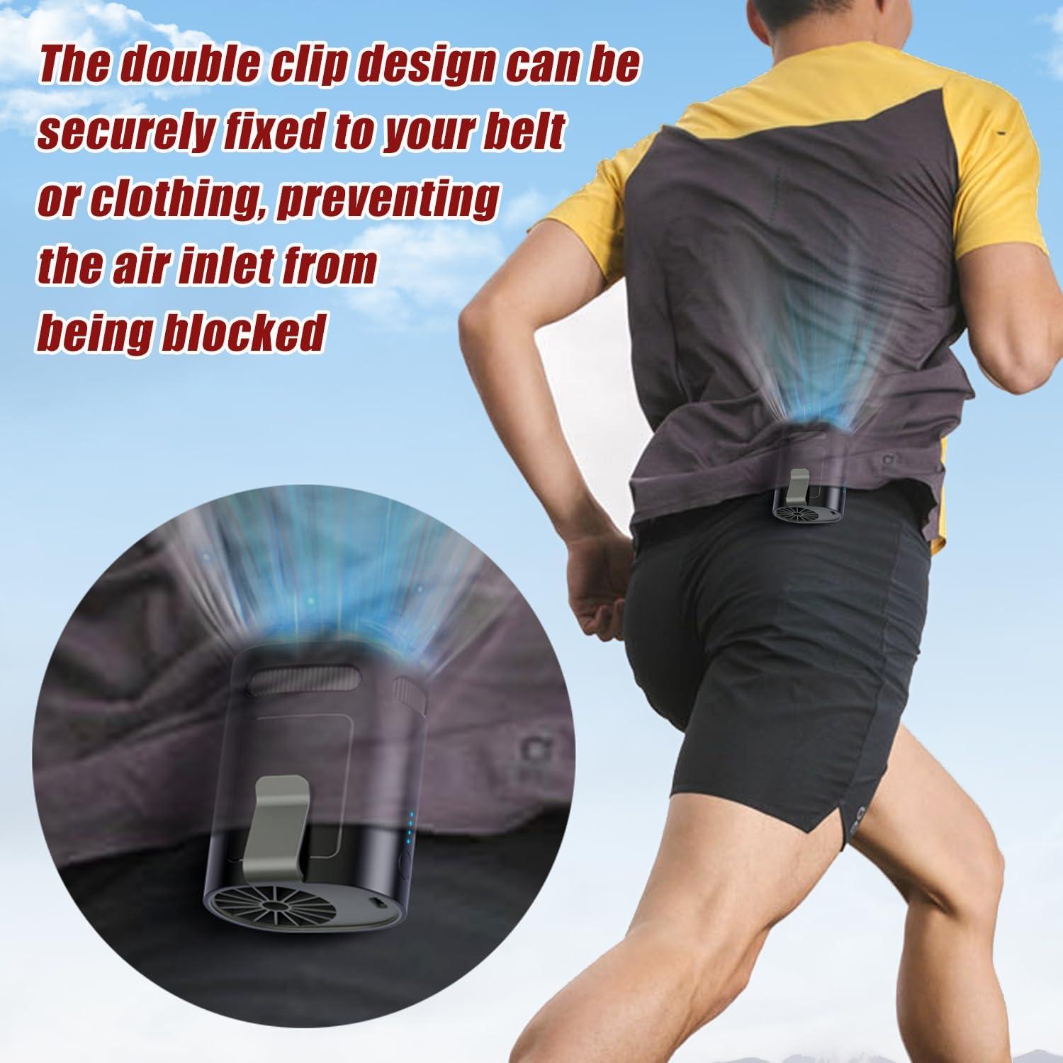 Ventilador Clip de Cintura BananaDeer, Recargable, 4 Velocidades