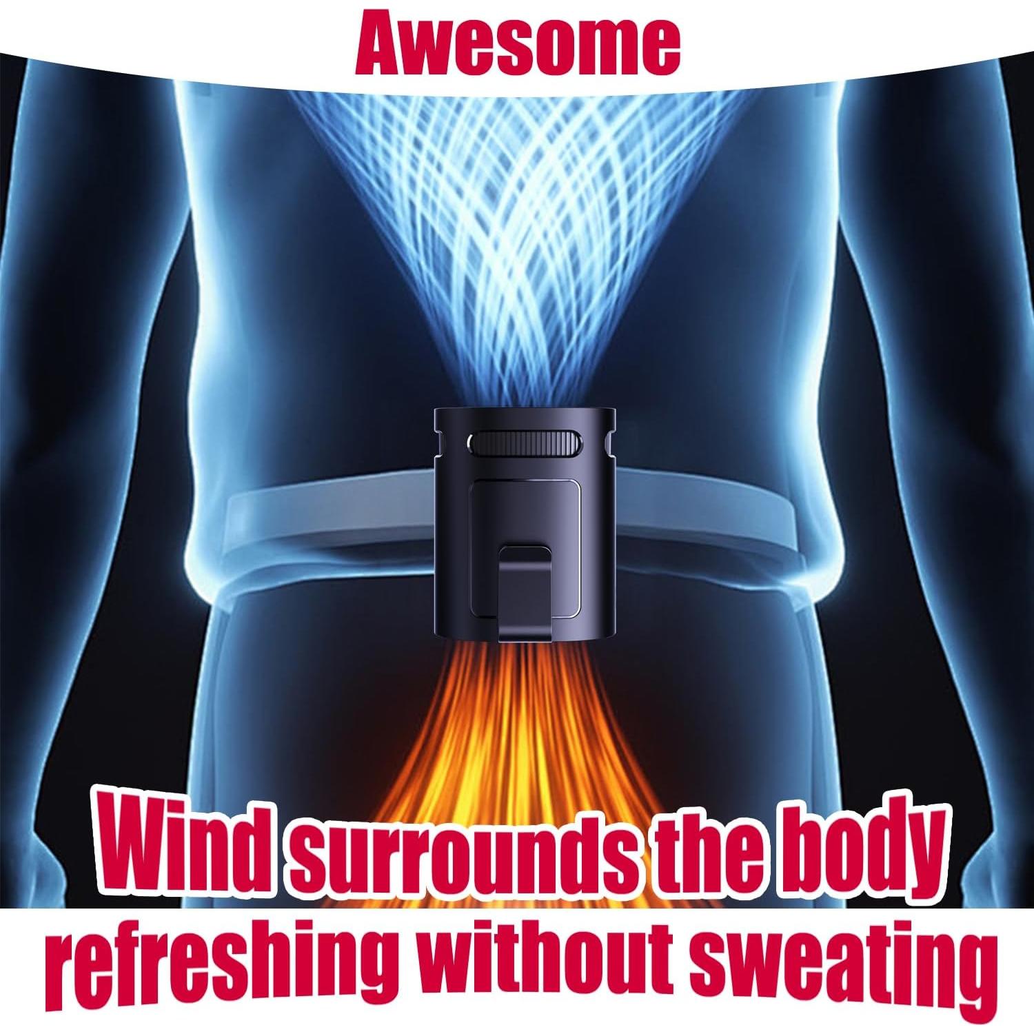 Ventilador Clip de Cintura BananaDeer, Recargable, 4 Velocidades