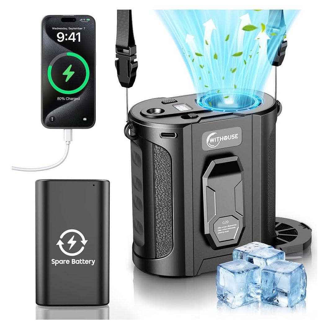 Ventilador Portátil de Cintura WITHOUSE G20 24000mAh 80H