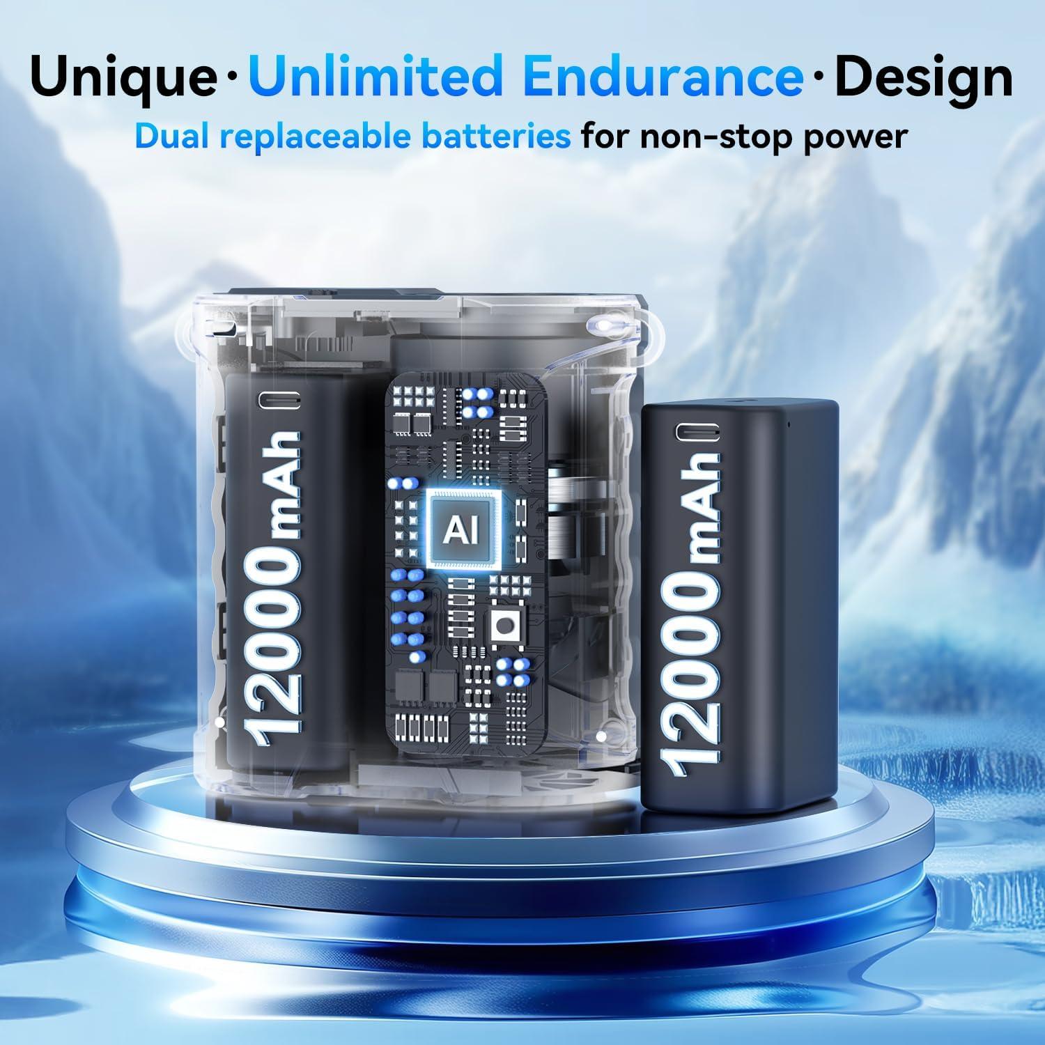 Ventilador Portátil de Cintura WITHOUSE G20 24000mAh 80H