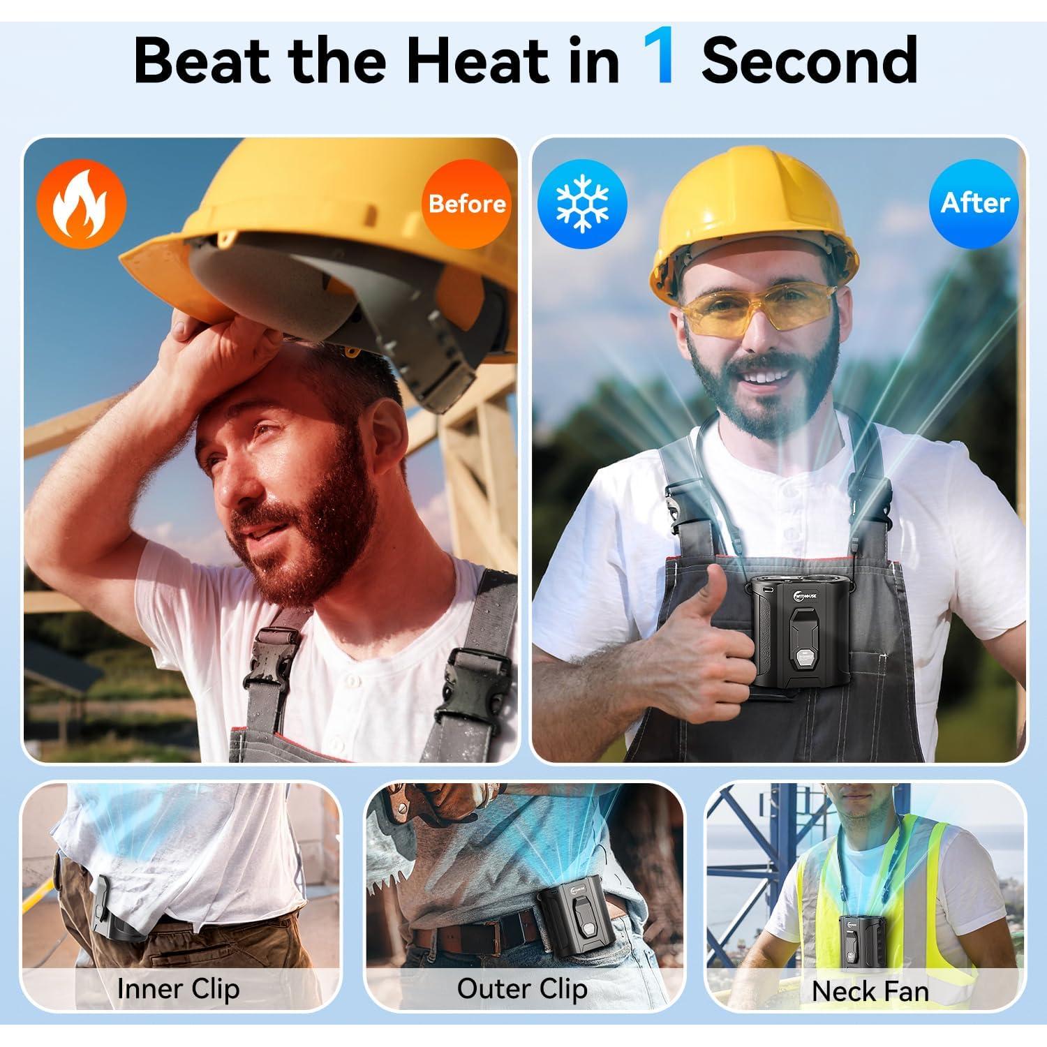 Ventilador Portátil de Cintura WITHOUSE G20 24000mAh 80H