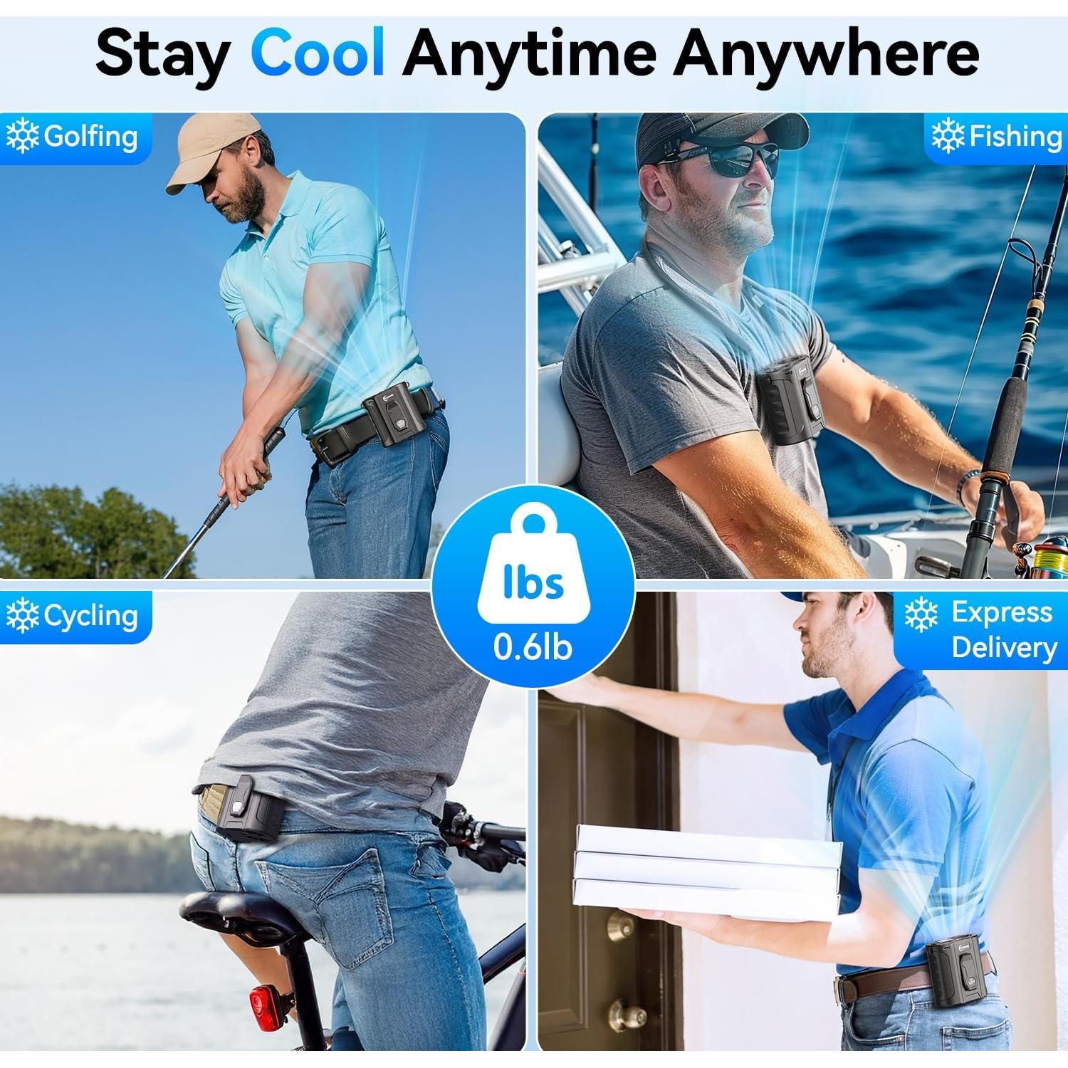 Ventilador Portátil de Cintura WITHOUSE G20 24000mAh 80H