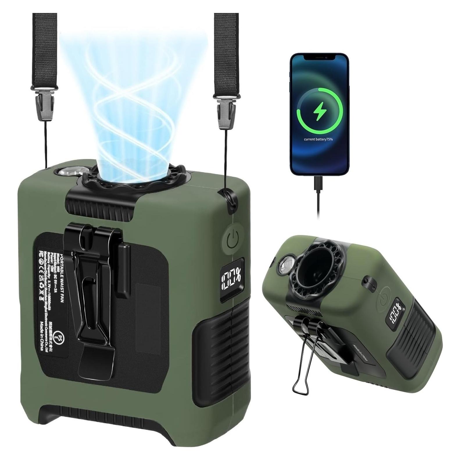 Ventilador Personal Portátil FANSYJKJ 10000mAh 5 Velocidades