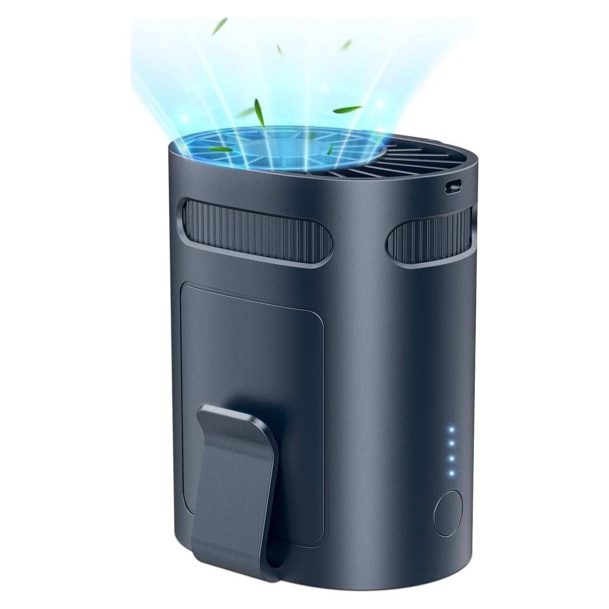 Ventilador de Cintura AJGJF Mini Portátil 4 Velocidades Azul