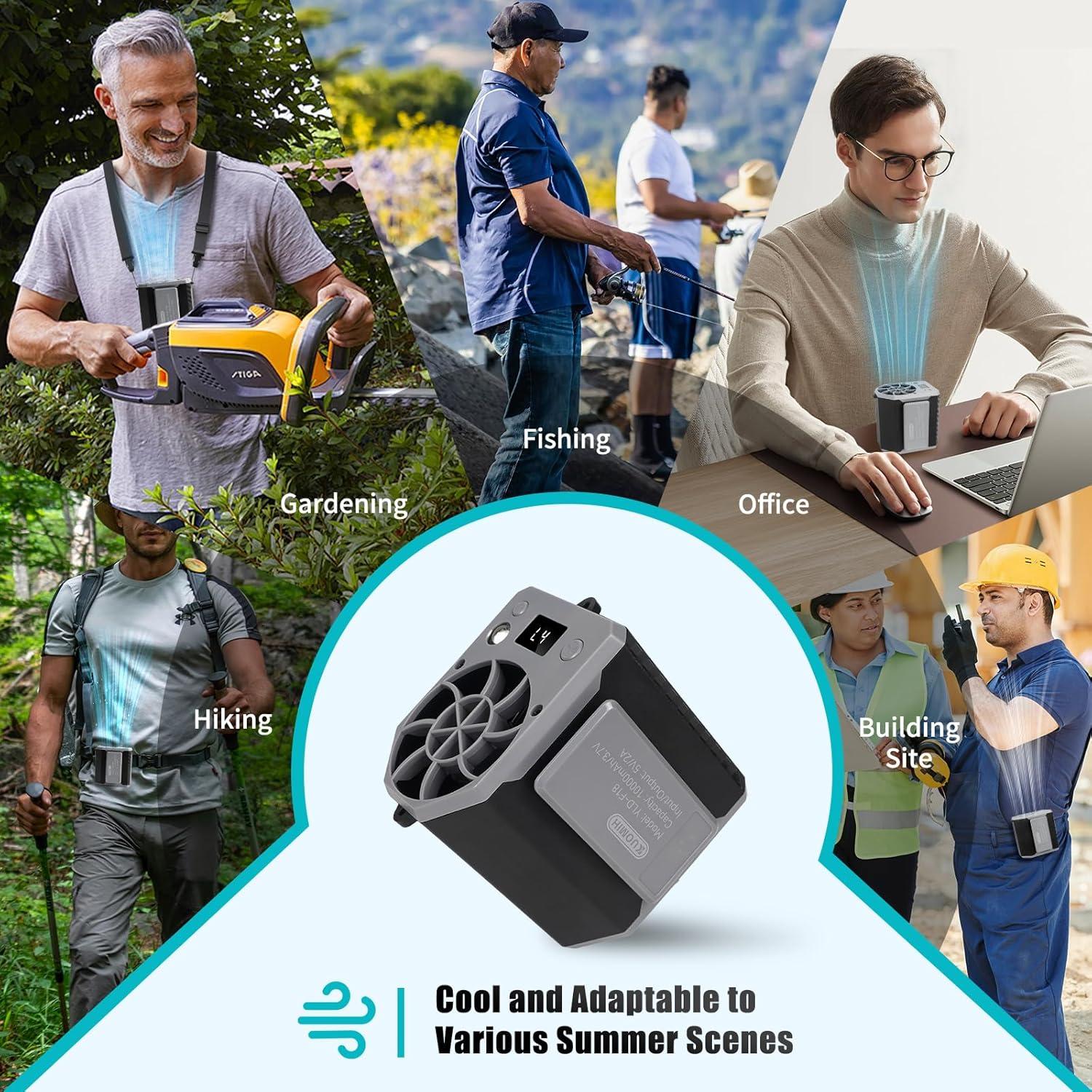 Ventilador de Cintura Portátil Kuomih YLD-F18 10000RPM 4 Velocidades