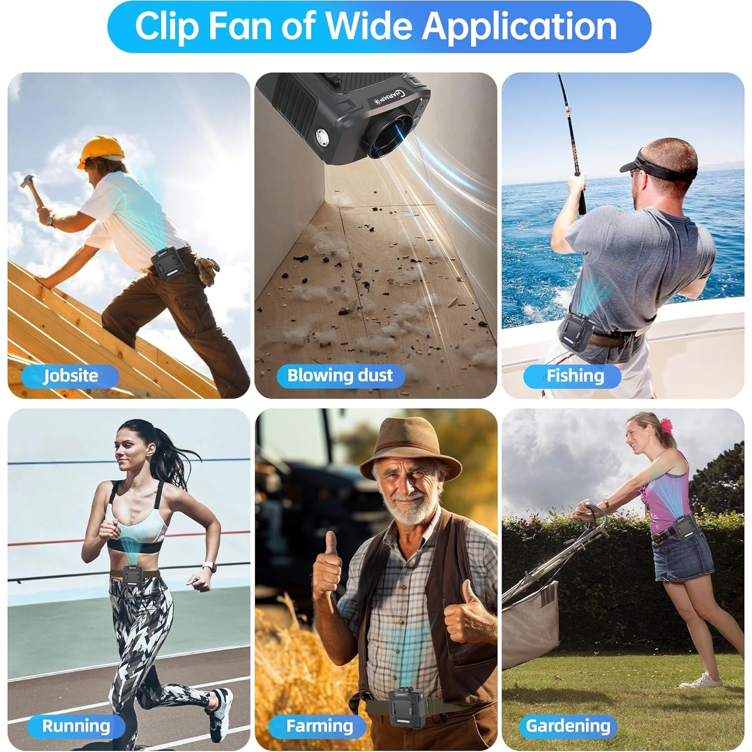 Ventilador de Cintura CHARMP GY003Pro Doble Motor 17000RPM