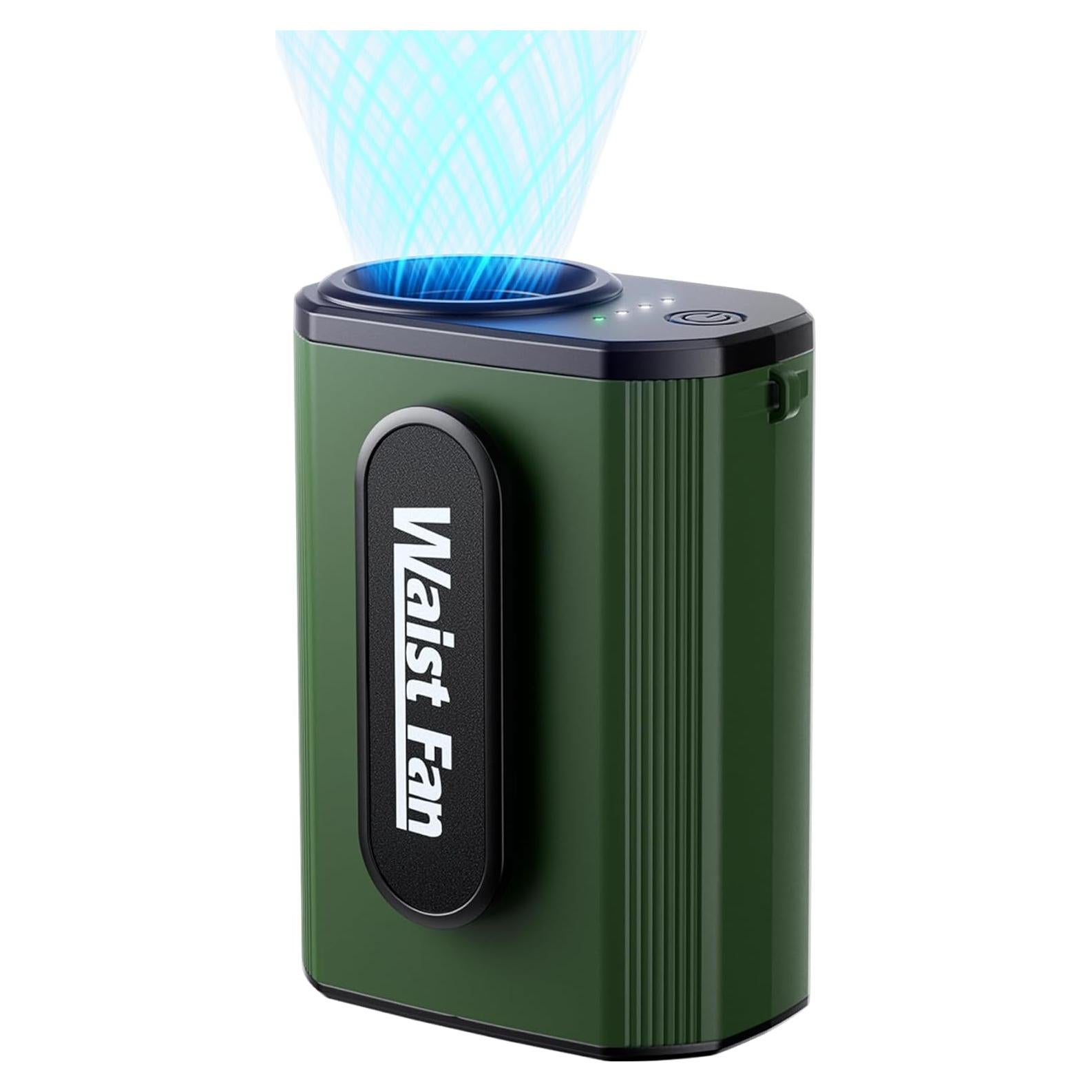 Portable Waist Fan, Mini Body Cooling Fan with 4-Speed 18000RPM Brushless Motor, 5000mAh Rechargeable Belt Clip Fan for Outdoor, Indoor, Worksite, and Travel