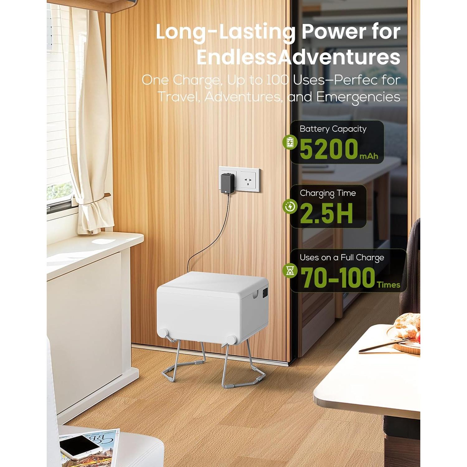 Inodoro Portátil Modiwell Blanco - Drenaje Seco, 158 kg