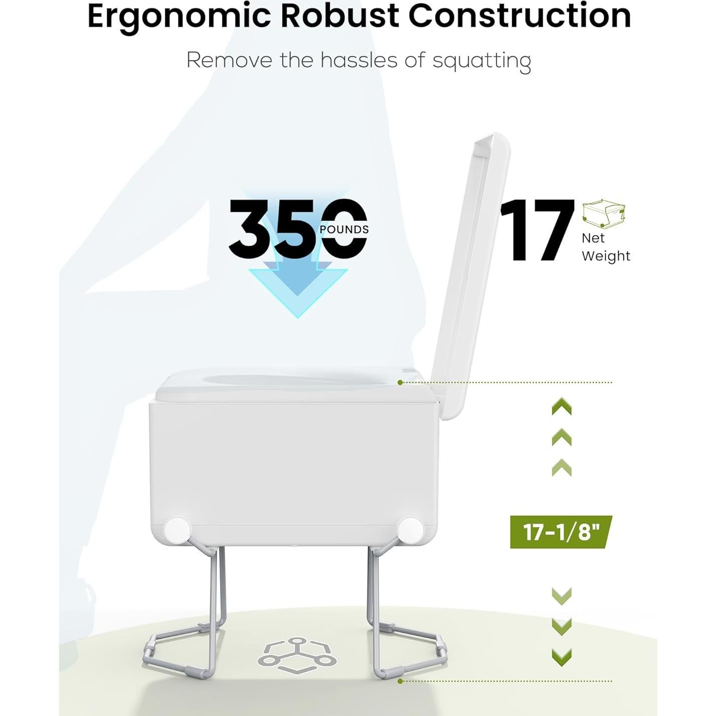 Inodoro Portátil Modiwell Blanco - Drenaje Seco, 158 kg