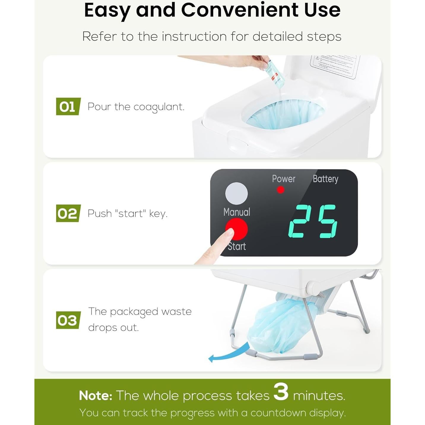 Inodoro Portátil Modiwell Blanco - Drenaje Seco, 158 kg