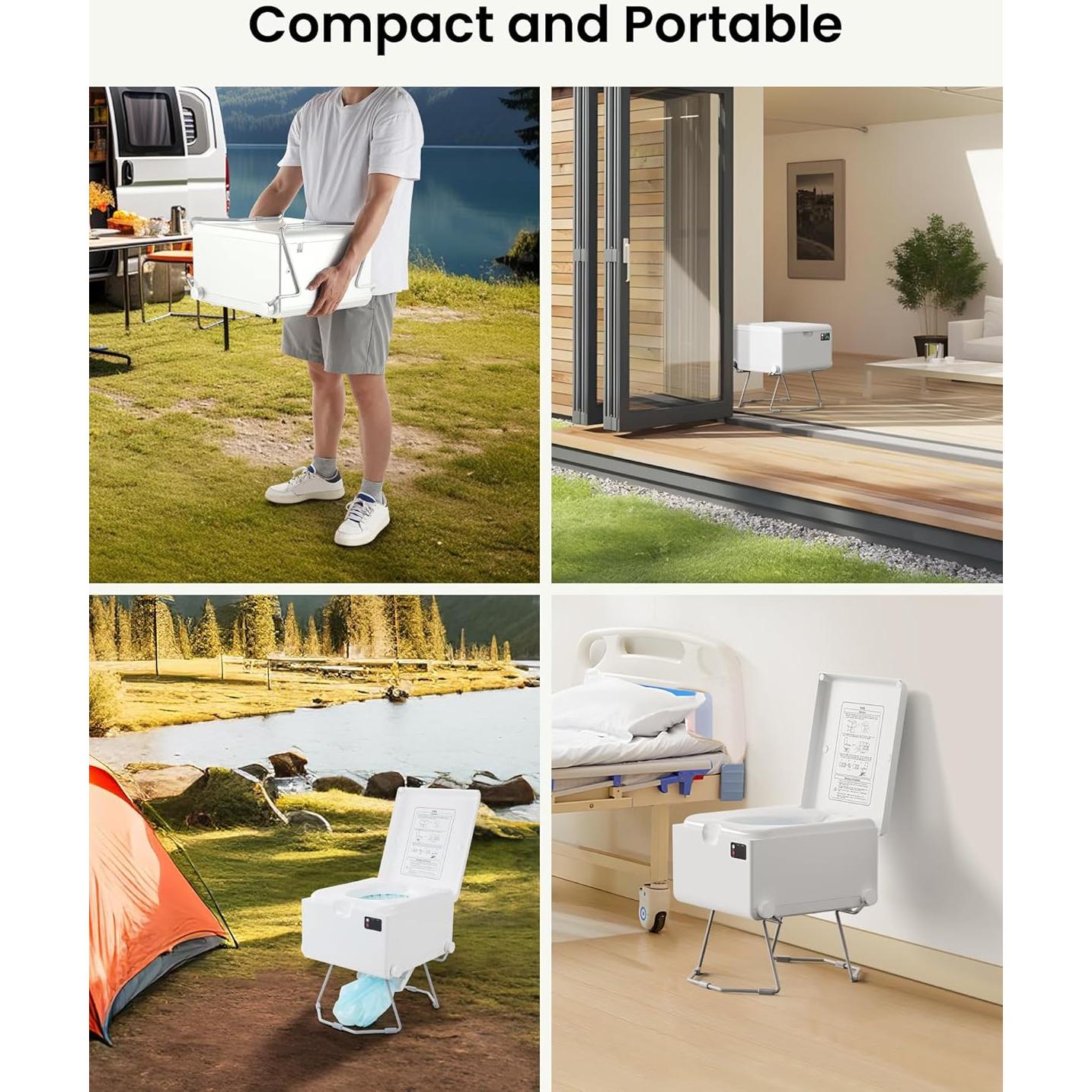 Inodoro Portátil Modiwell Blanco - Drenaje Seco, 158 kg