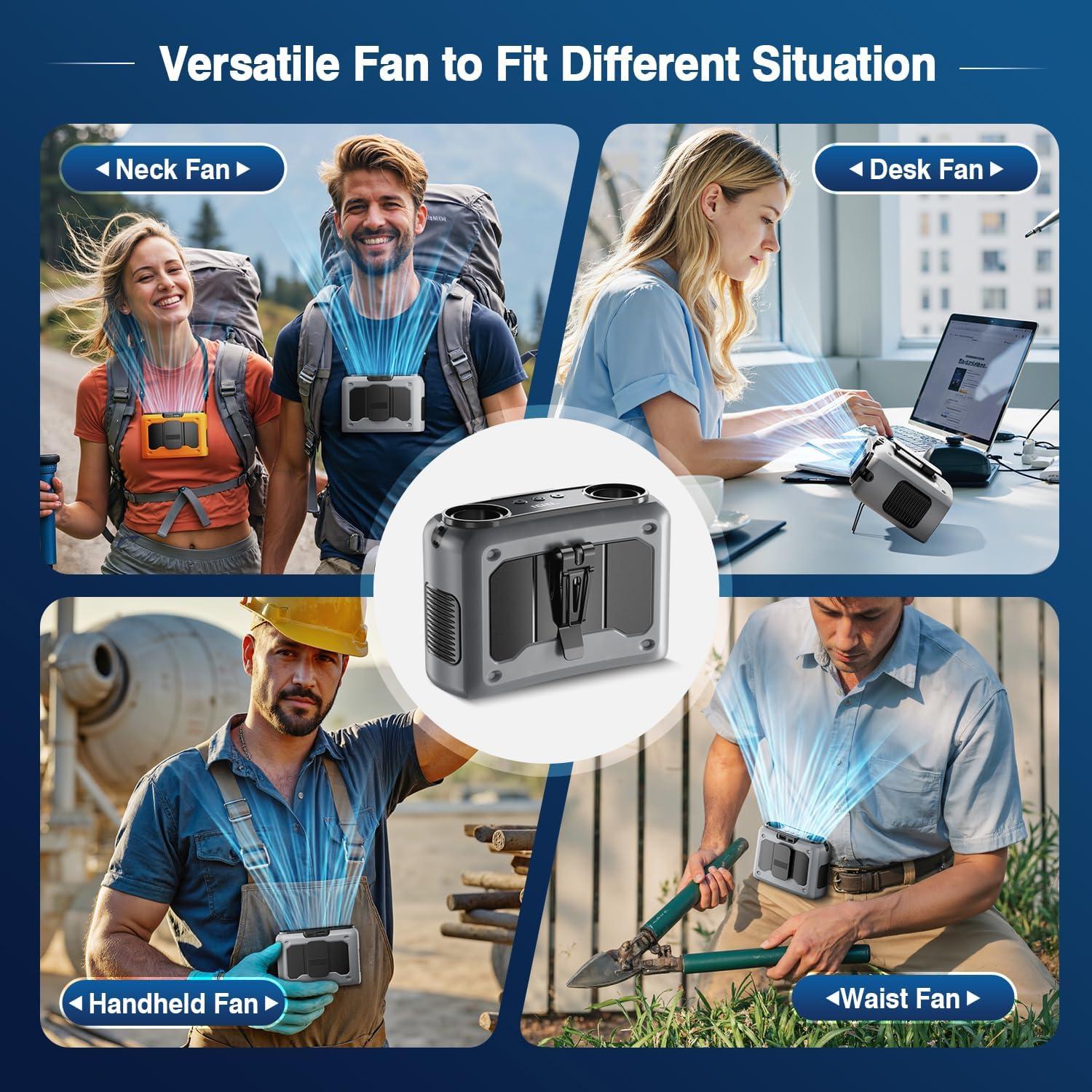 Ventilador Portátil de Cintura Wavmill FA-WS01 Gris 10 Velocidades