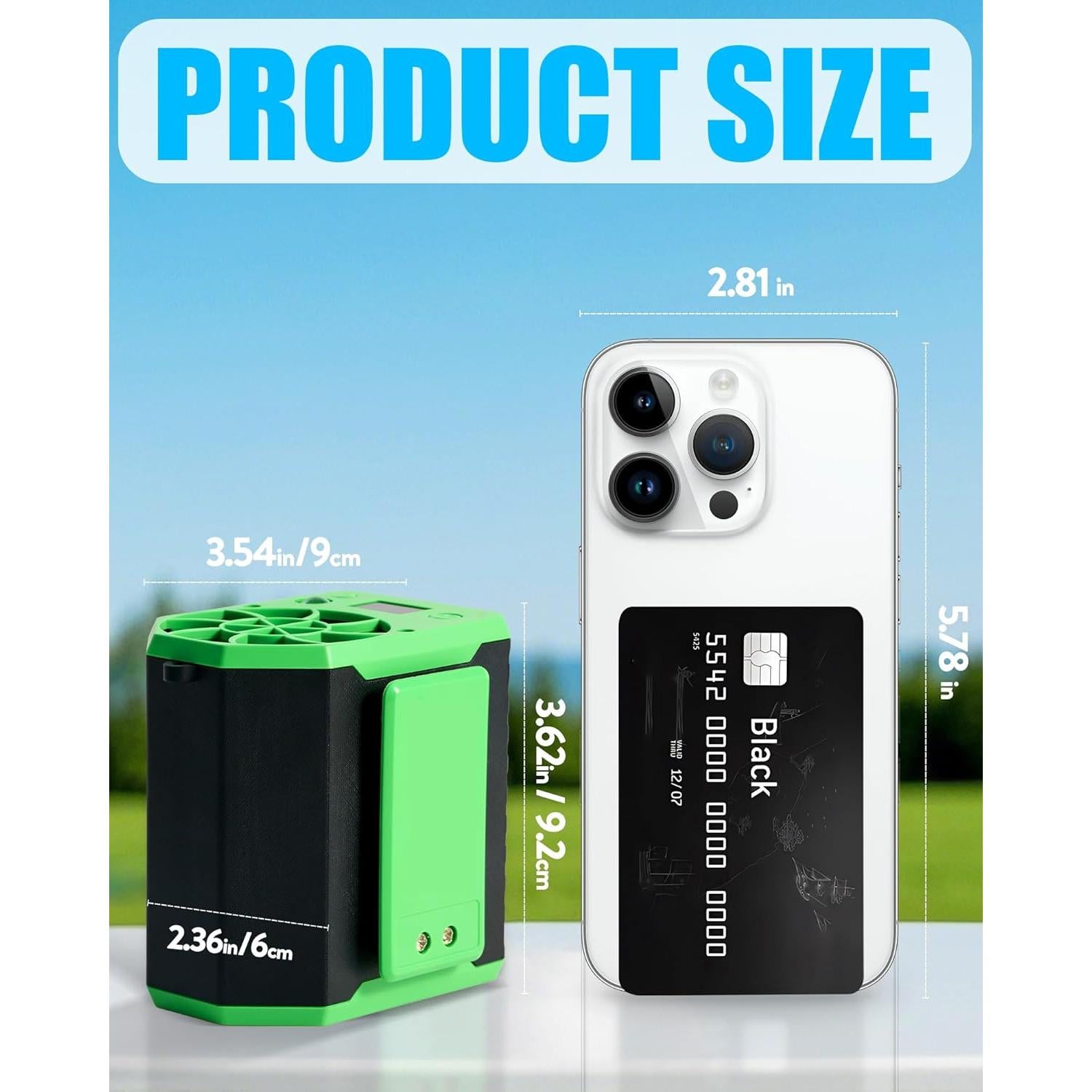 2025 Upgraded Waist Fan - 3 In 1 Portable Waist Clip Fan & Belt Shirt Fans, 4 Speeds With Lanyard, for Outdoor Works, Farm, Hiking, Camping, Travel (Black, 2PCS 10000mAh Working Hours 6-22h)