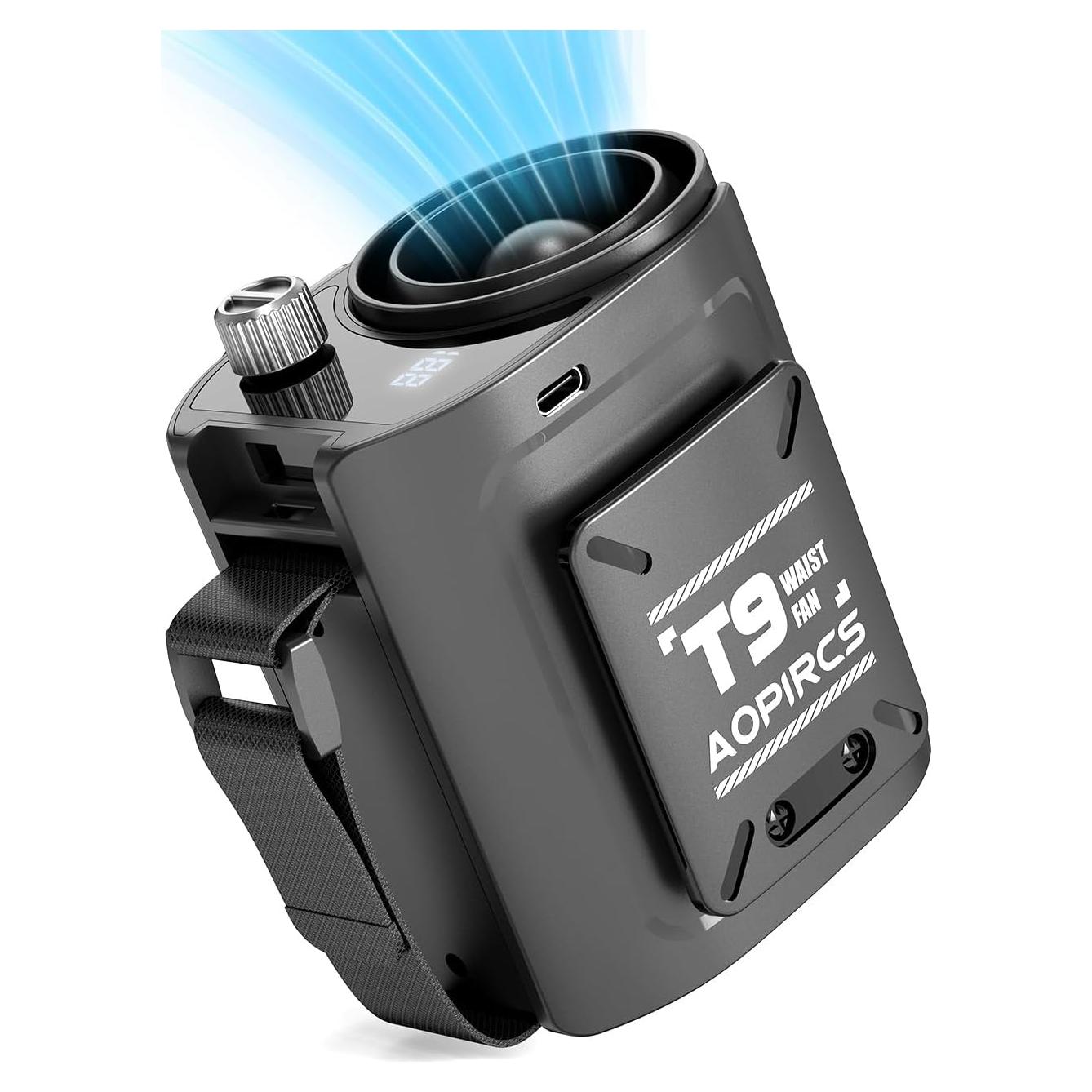 Ventilador Turbo de Cintura Aopircs T9 - 9000mAh, 12000RPM