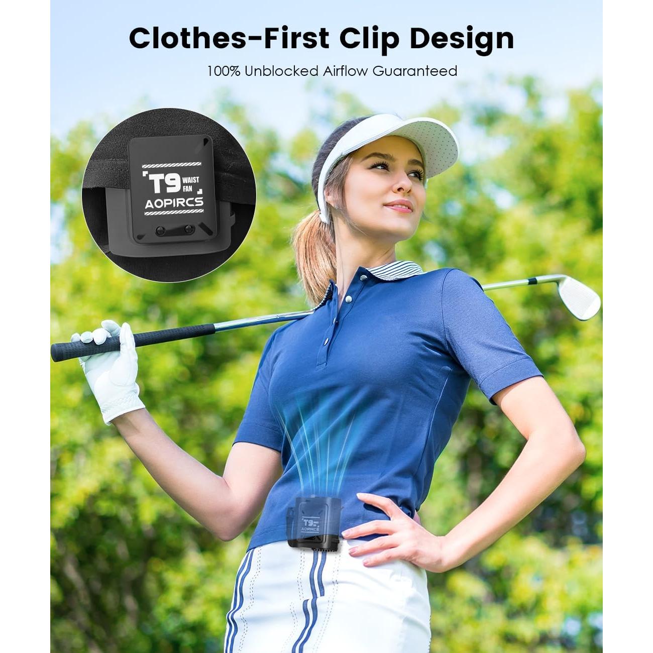 Ventilador Turbo de Cintura Aopircs T9 - 9000mAh, 12000RPM