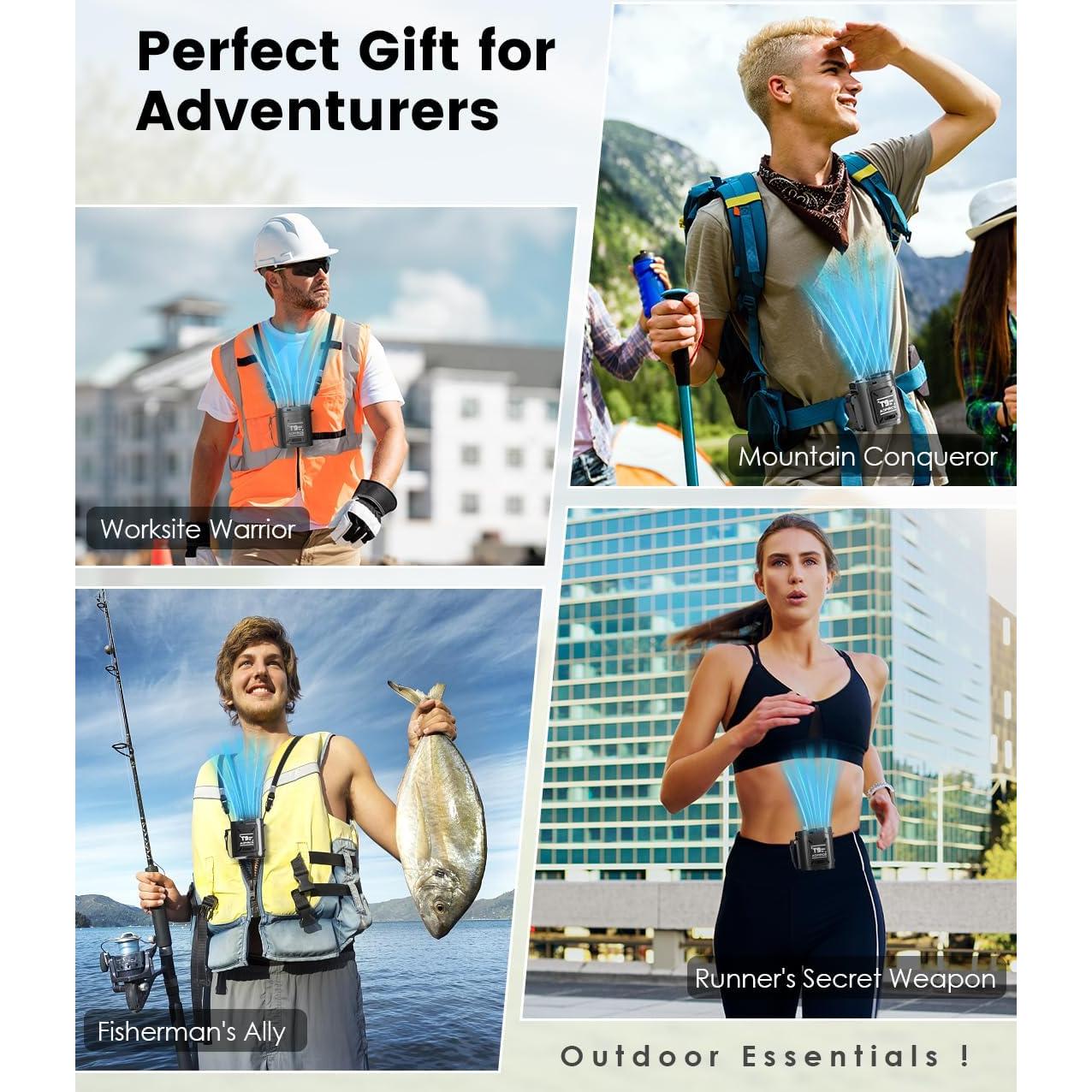 Ventilador Turbo de Cintura Aopircs T9 - 9000mAh, 12000RPM