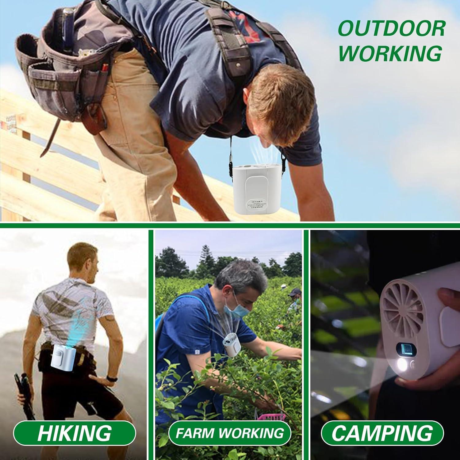 Ventilador de Cintura ZHENZHUACC Portátil 7000mAh 4 Velocidades