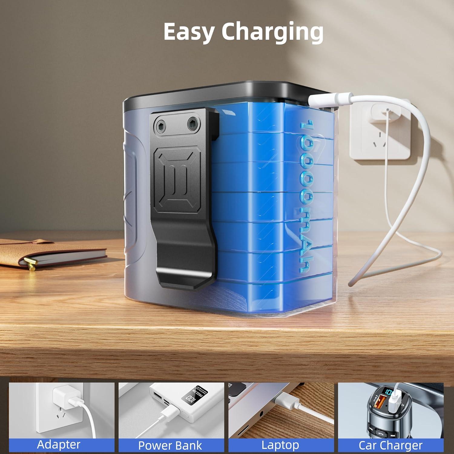 Ventilador de Cintura Portátil DEALGADGETS 10000mAh 4 Velocidades