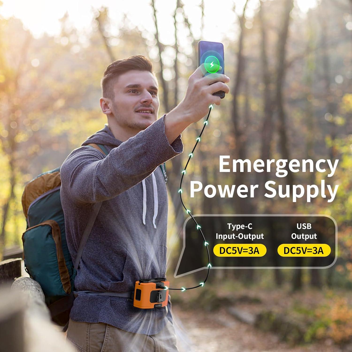 Ventilador Portátil Socool K60 20000mAh Clip Cintura 10 Velocidades