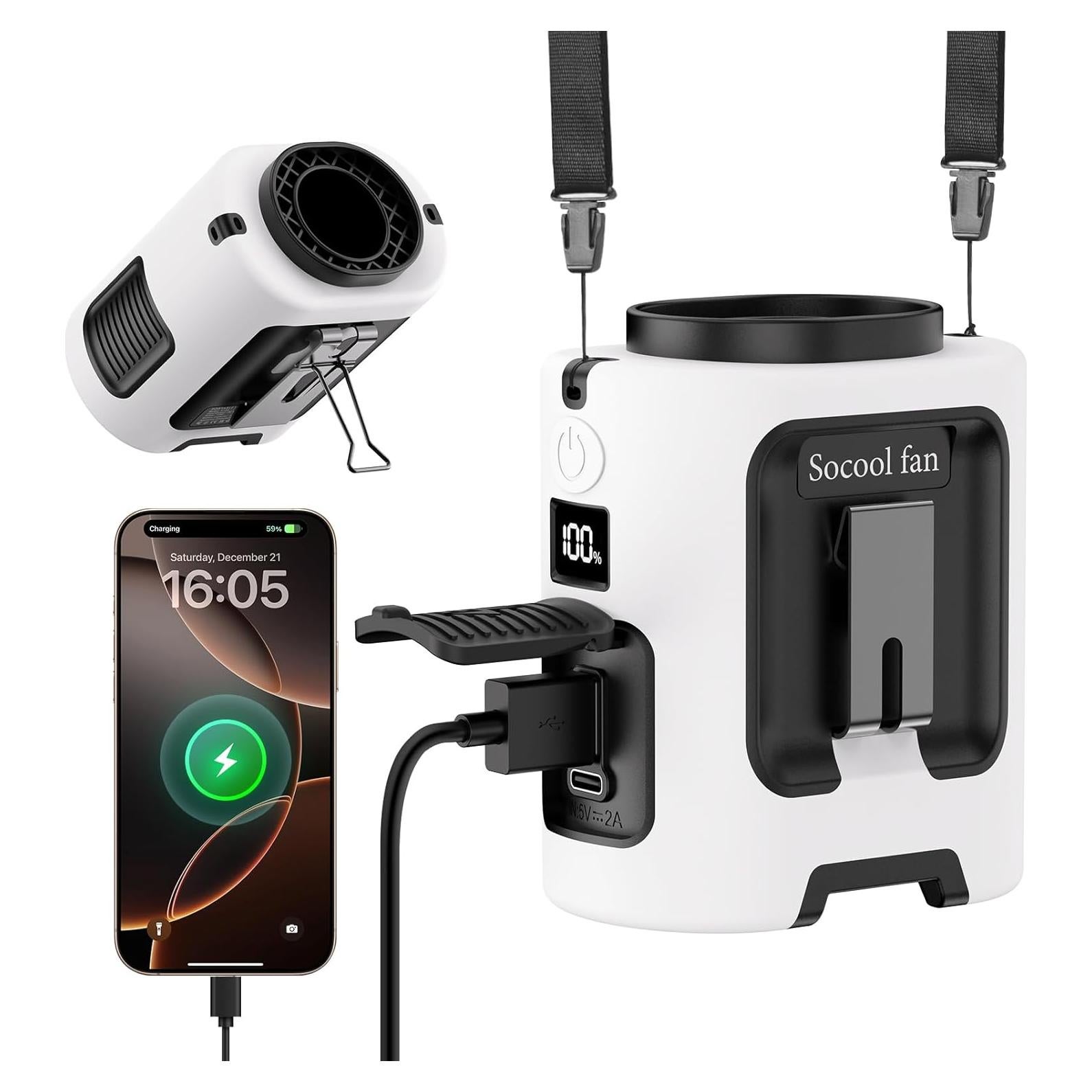 Ventilador de Cintura Portátil Socool K100 5000mAh 4 Velocidades