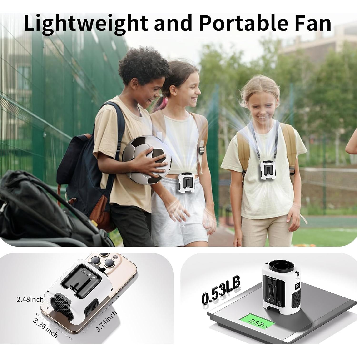 Ventilador de Cintura Portátil Socool K100 5000mAh 4 Velocidades