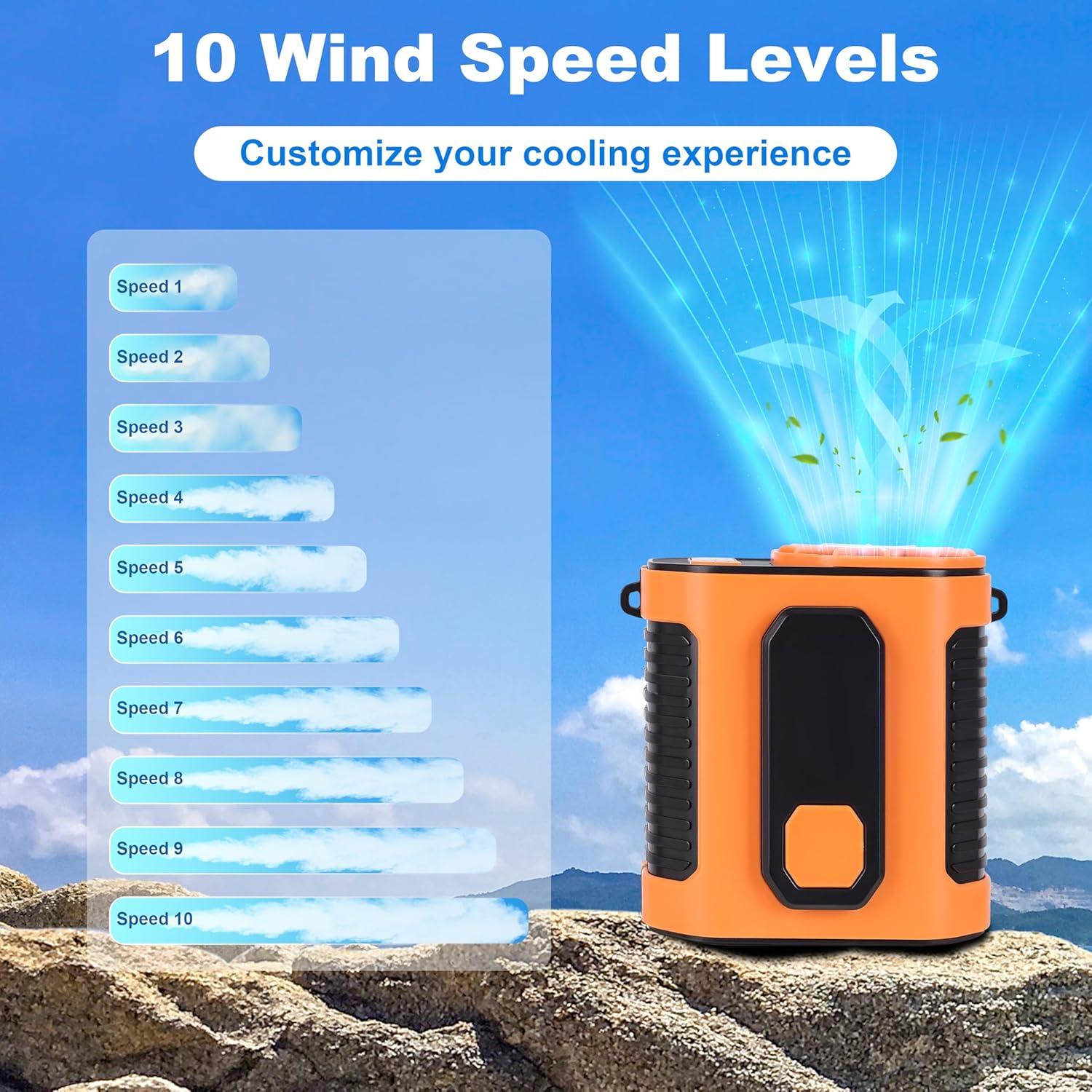 Ventilador de Cintura Portátil FOTN WF, 10 Velocidades, Recargable