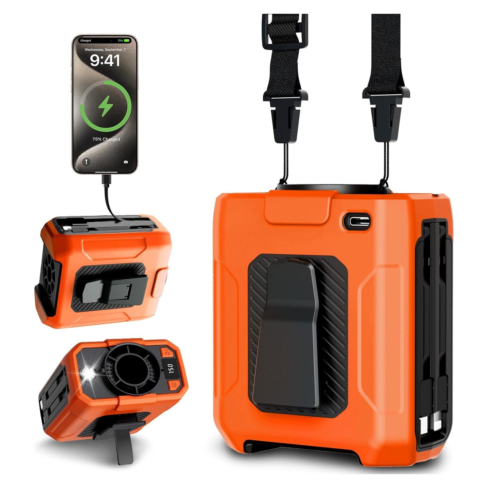 Ventilador de Cintura Portátil Fotgear 5 Velocidades 10000mAh