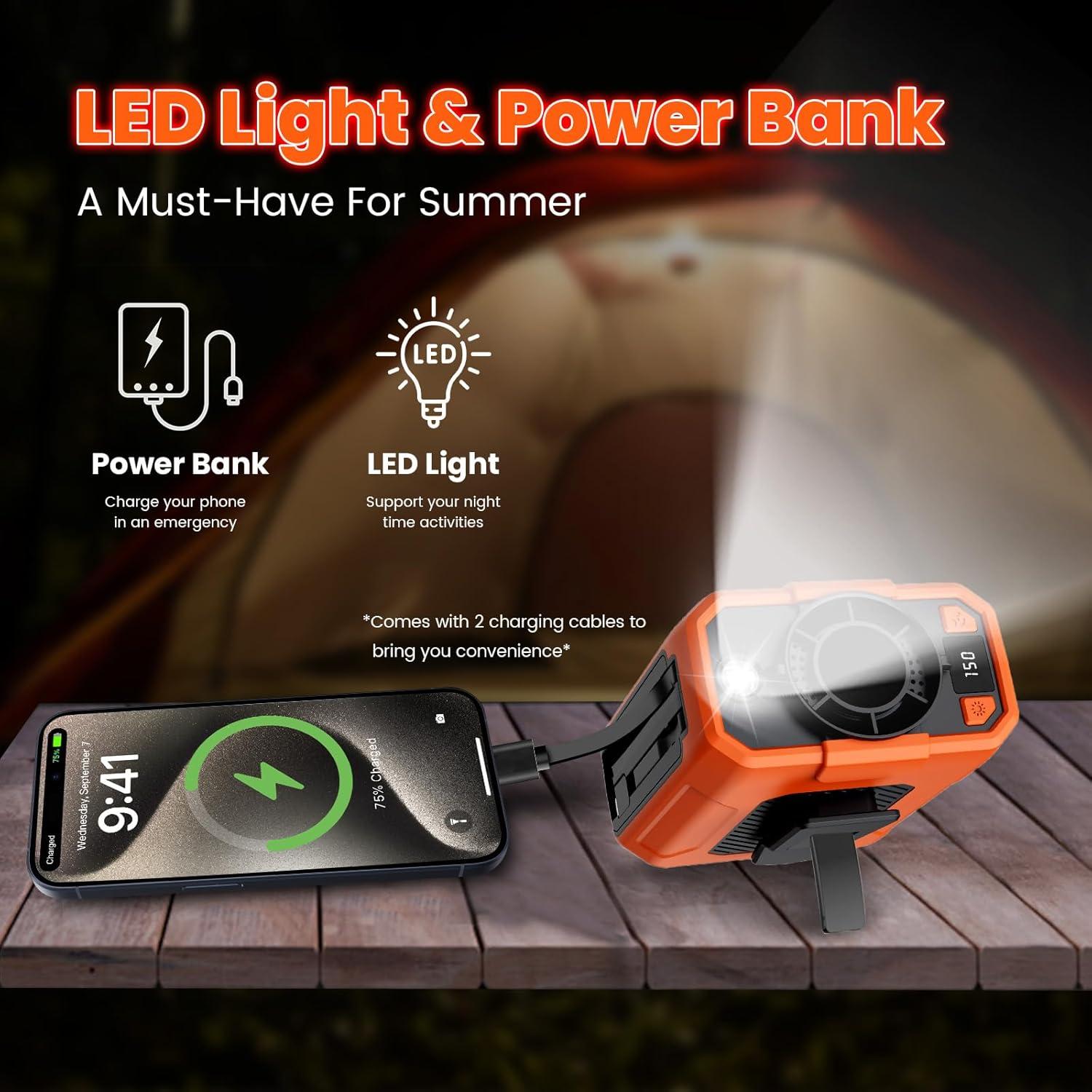 Ventilador de Cintura Portátil Fotgear 5 Velocidades 10000mAh