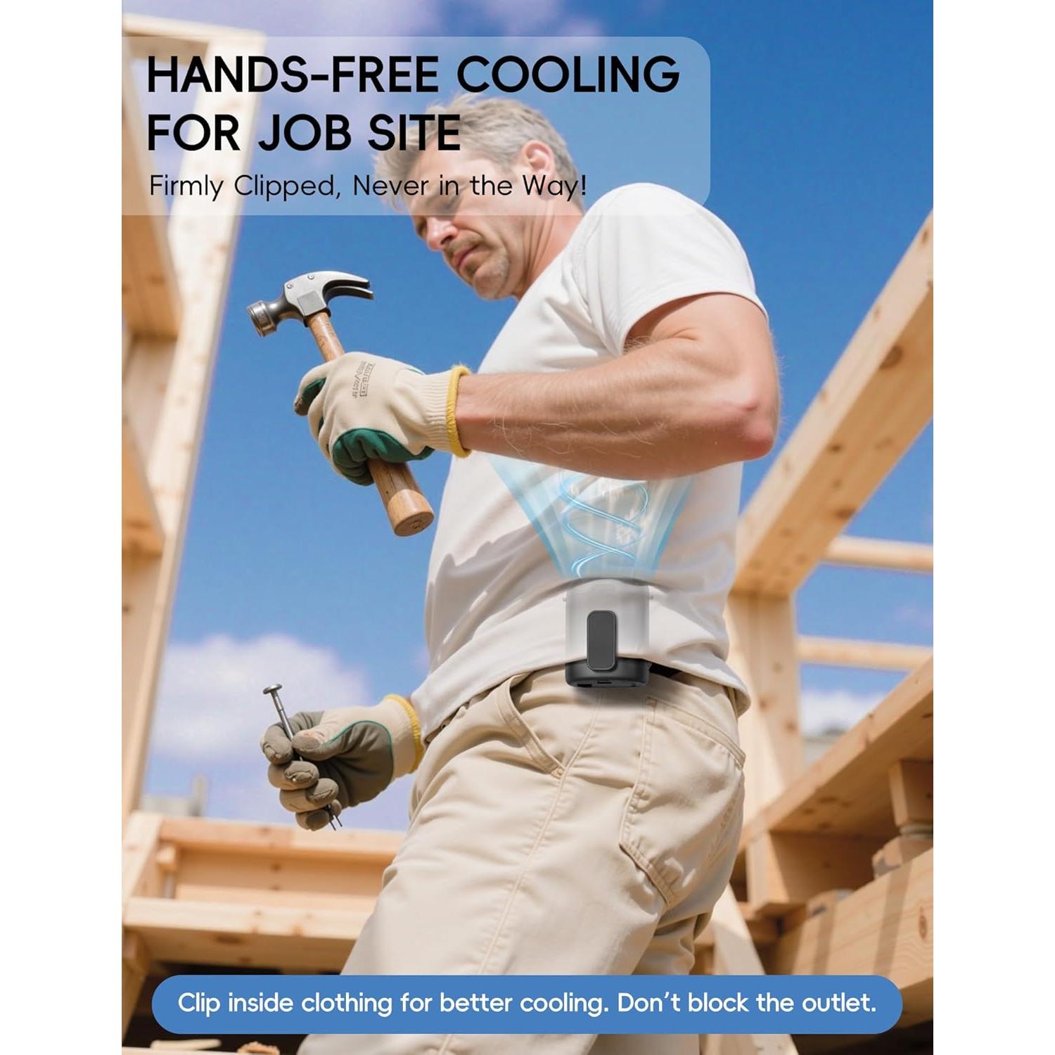 Ventilador de Cintura Portátil FIHECAL X06 Recargable 20000 RPM