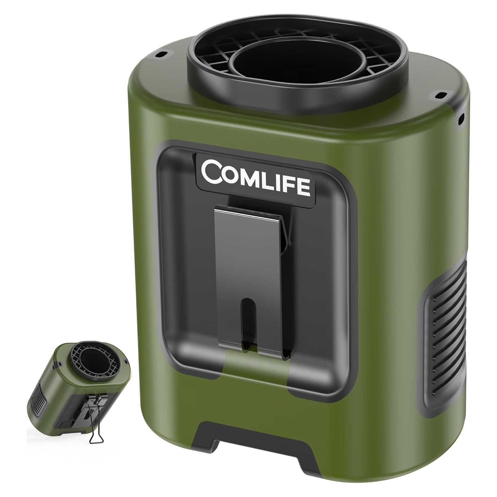 Ventilador Mini Portátil COMLIFE K100 Verde Militar 25H 4 Velocidades