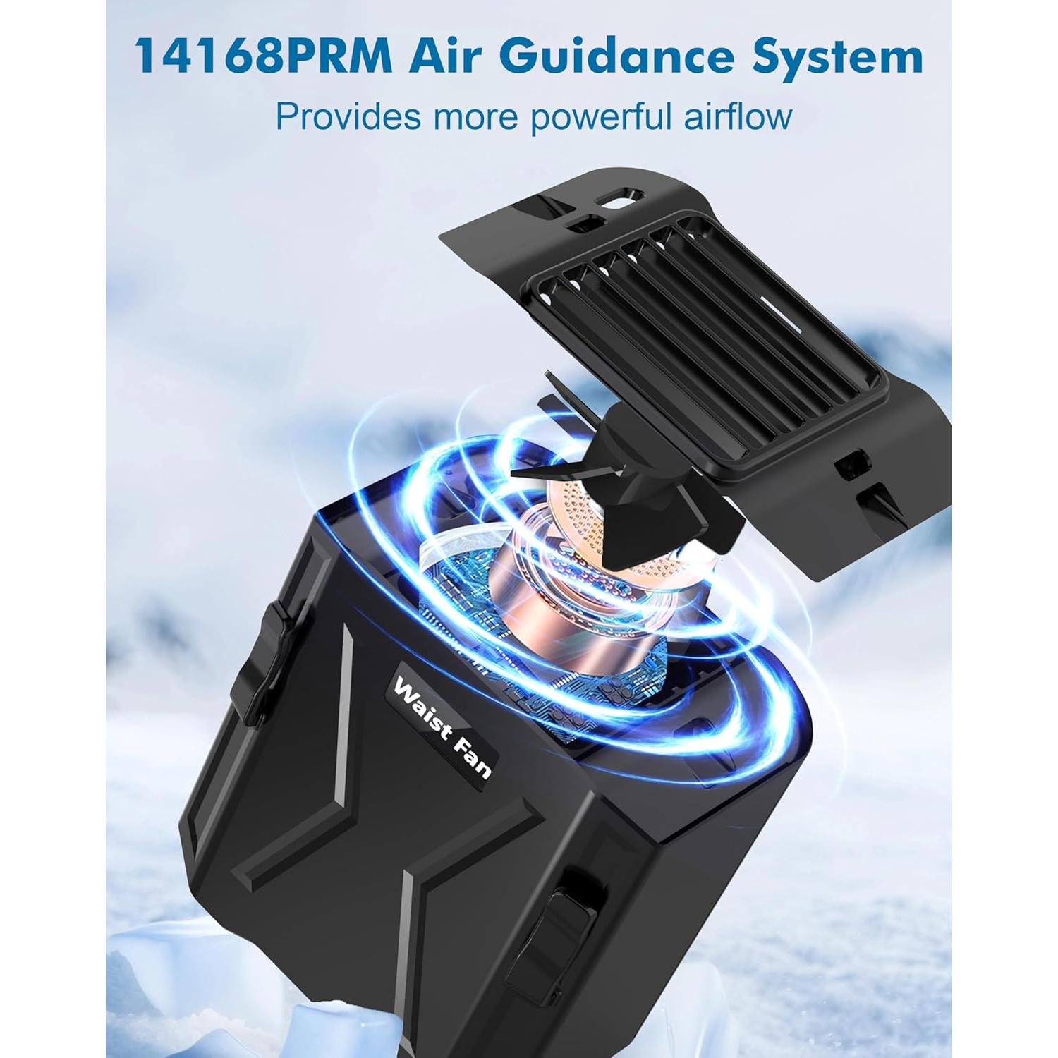 Ventilador de Cintura Portátil Sunoony FL-221 8000mAh 3 Velocidades