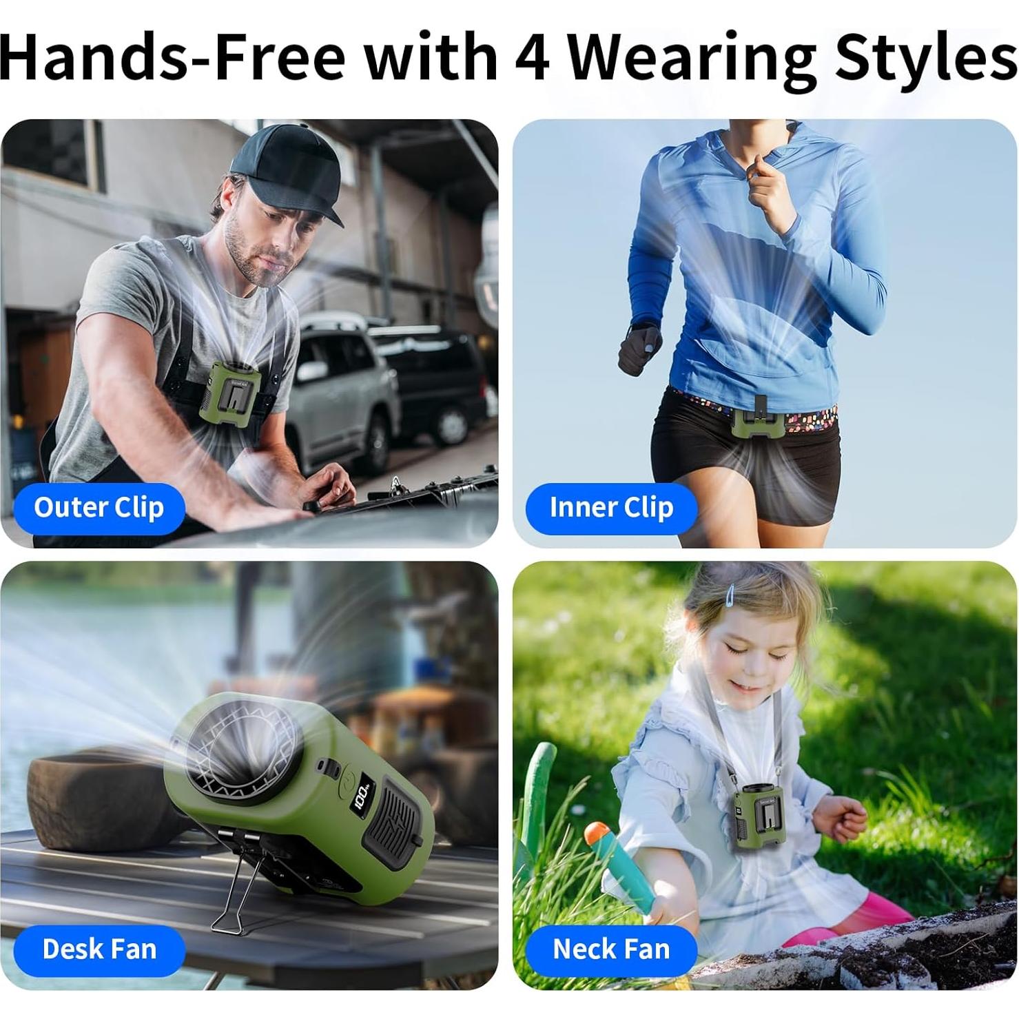 Ventilador de Cintura Socool K100 Portátil 5000mAh 4 Velocidades