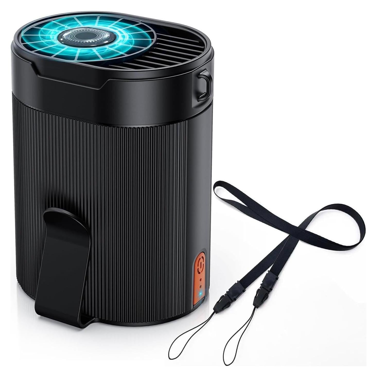 Portable Waist Fan Rechargeable, Mini Belt Clip on Personal Wearable Body Cooling Fans that Blow Cold Air,Dual Clip under Shirt Battery Powered Neck Coolers for Hot Weather,Camping,Outdoor,Jobsite