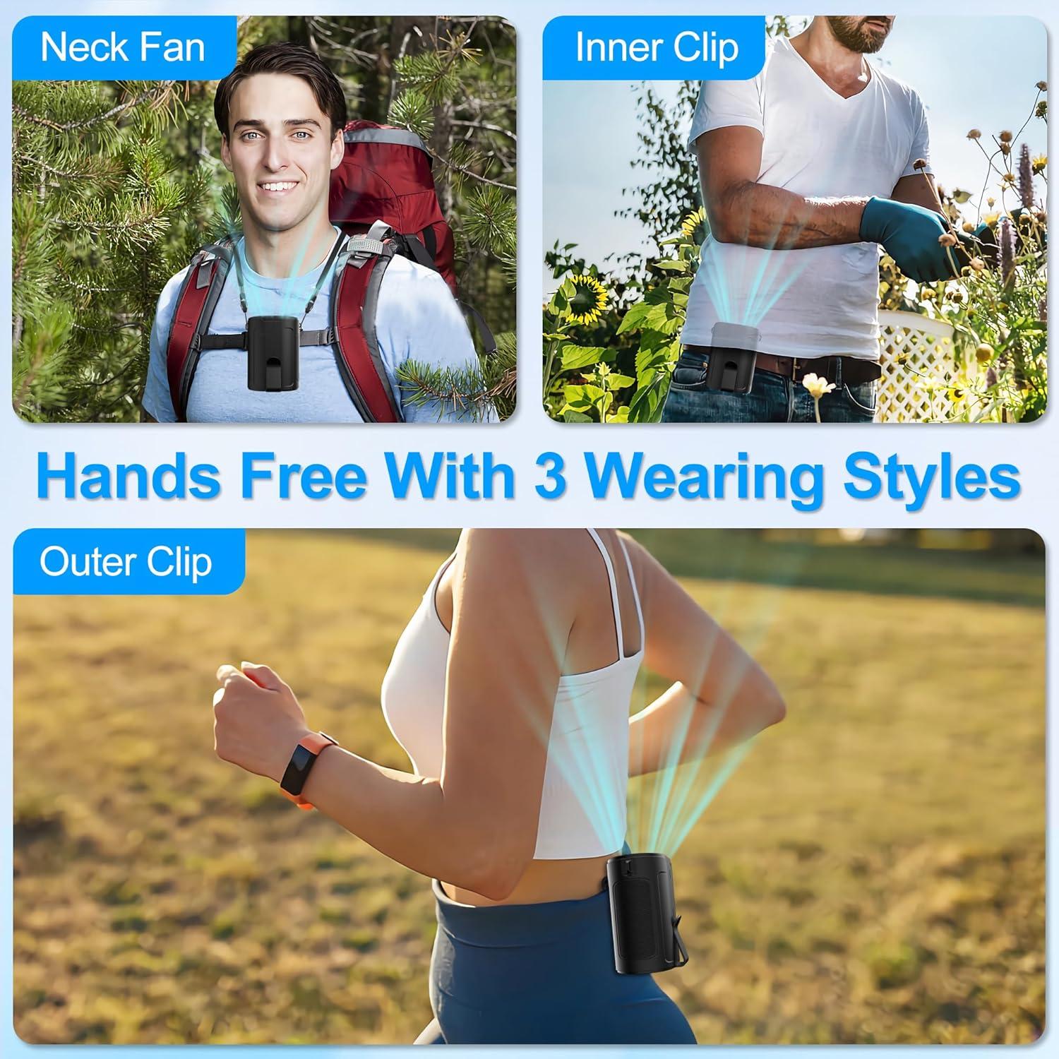 Ventilador de Cintura Uluck Portátil 4 Velocidades Negro