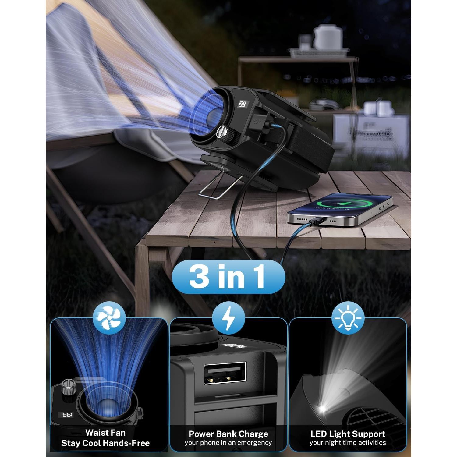 Ventilador Portátil Gonex T9 Recargable 199 Velocidades 13500RPM