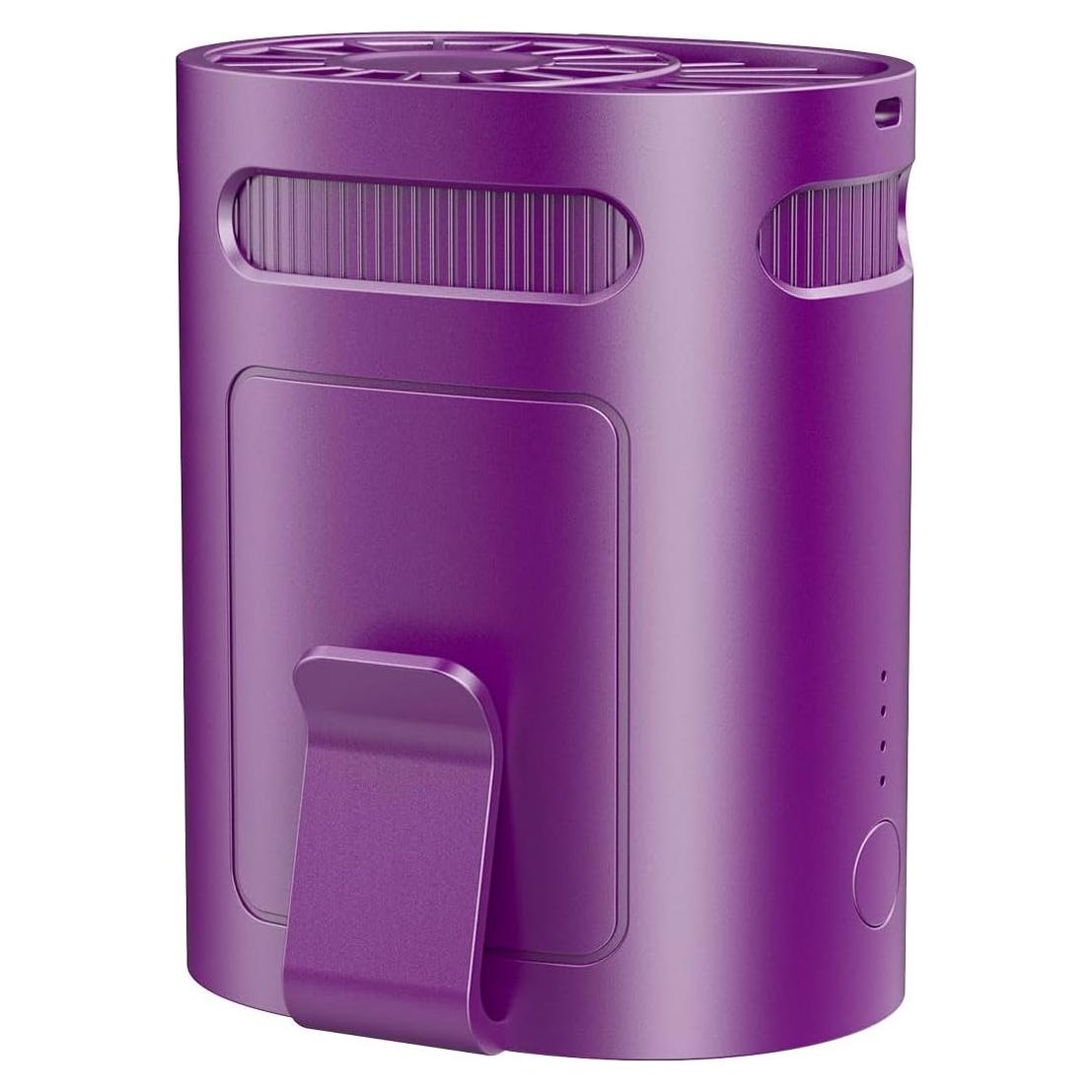 Ventilador de Cintura KJXIC Mini Recargable 4 Velocidades Púrpura