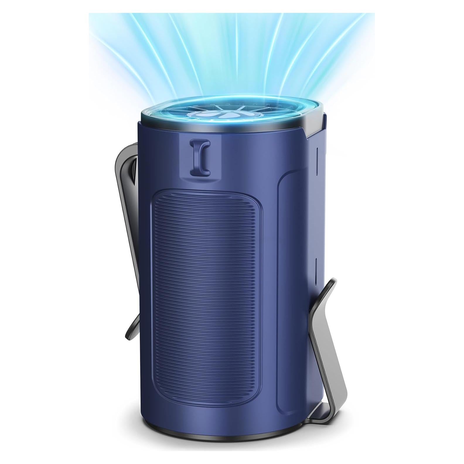 Waist Fan, 4 Speeds Powerful Airflow Portable Waist Fan With Dual Clip, Cool Clip Fan With Up To 25H Cooling Time, Hanging Neck Fan, Wearable Belt Fan for Traveling, Warehouse, Indoor, Outdoor (Blue)