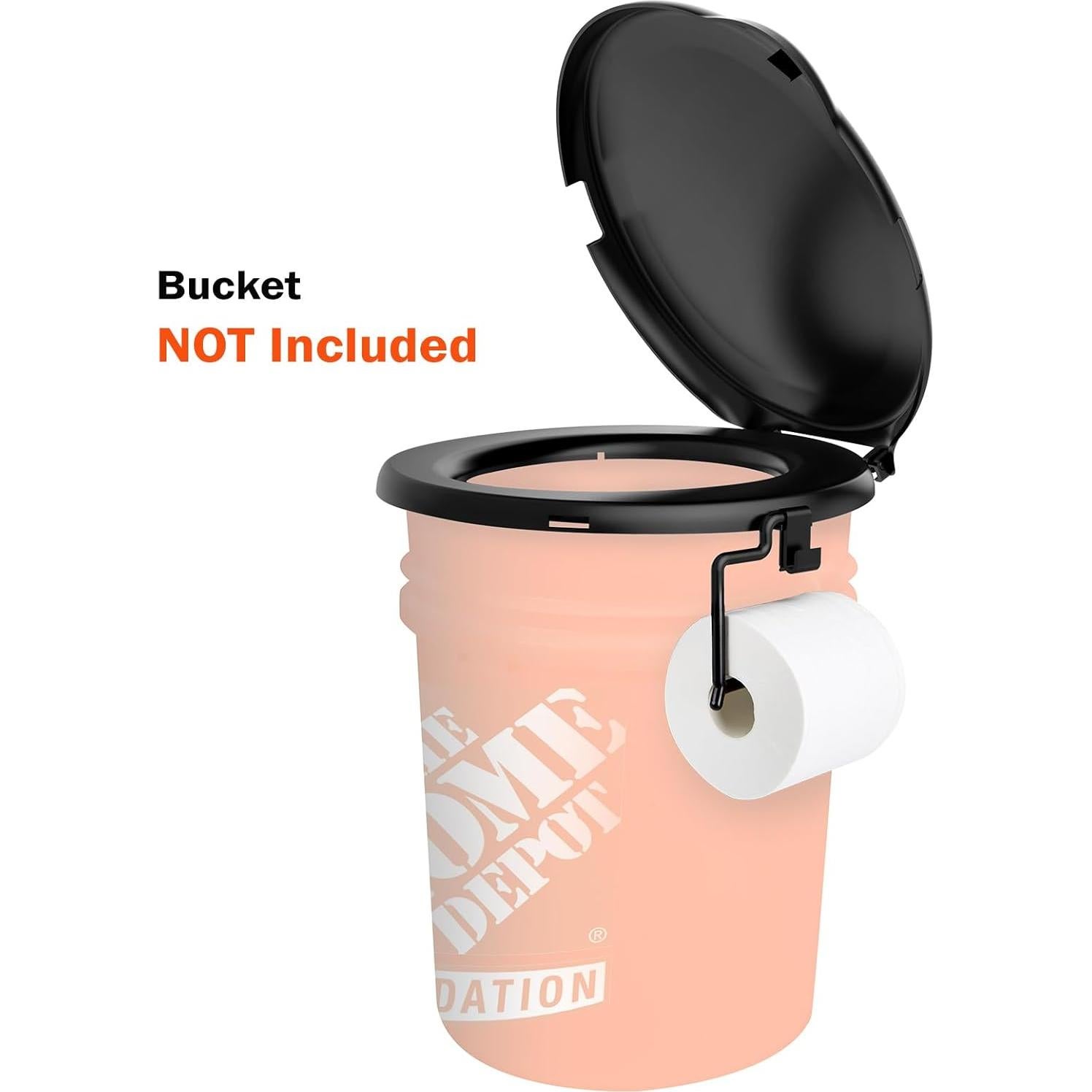 Asiento Inodoro Portátil PAHTTO 5 Galones Negro Compacto