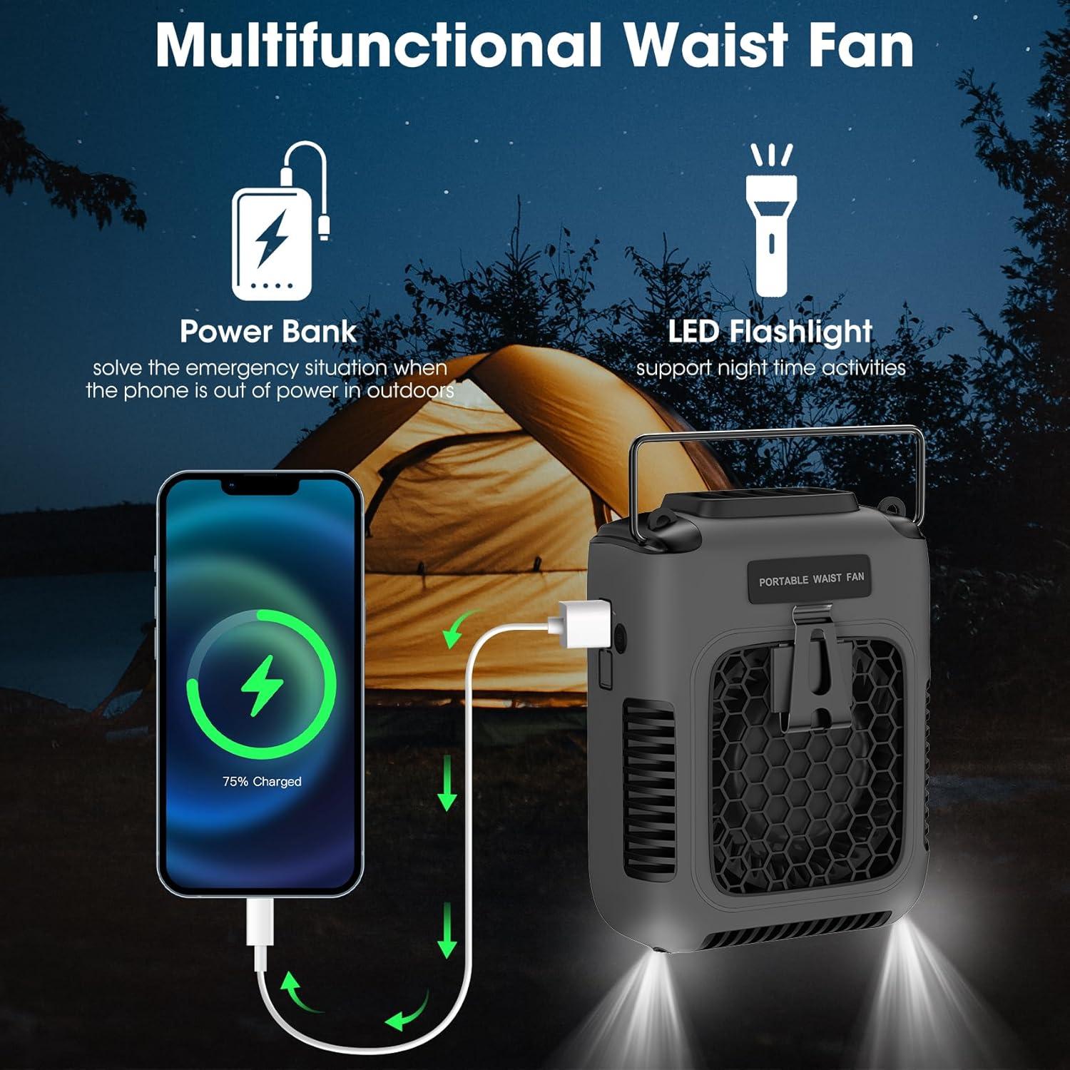 Ventilador Personal Portátil Deller YBFS-02 8000mAh 3 Velocidades