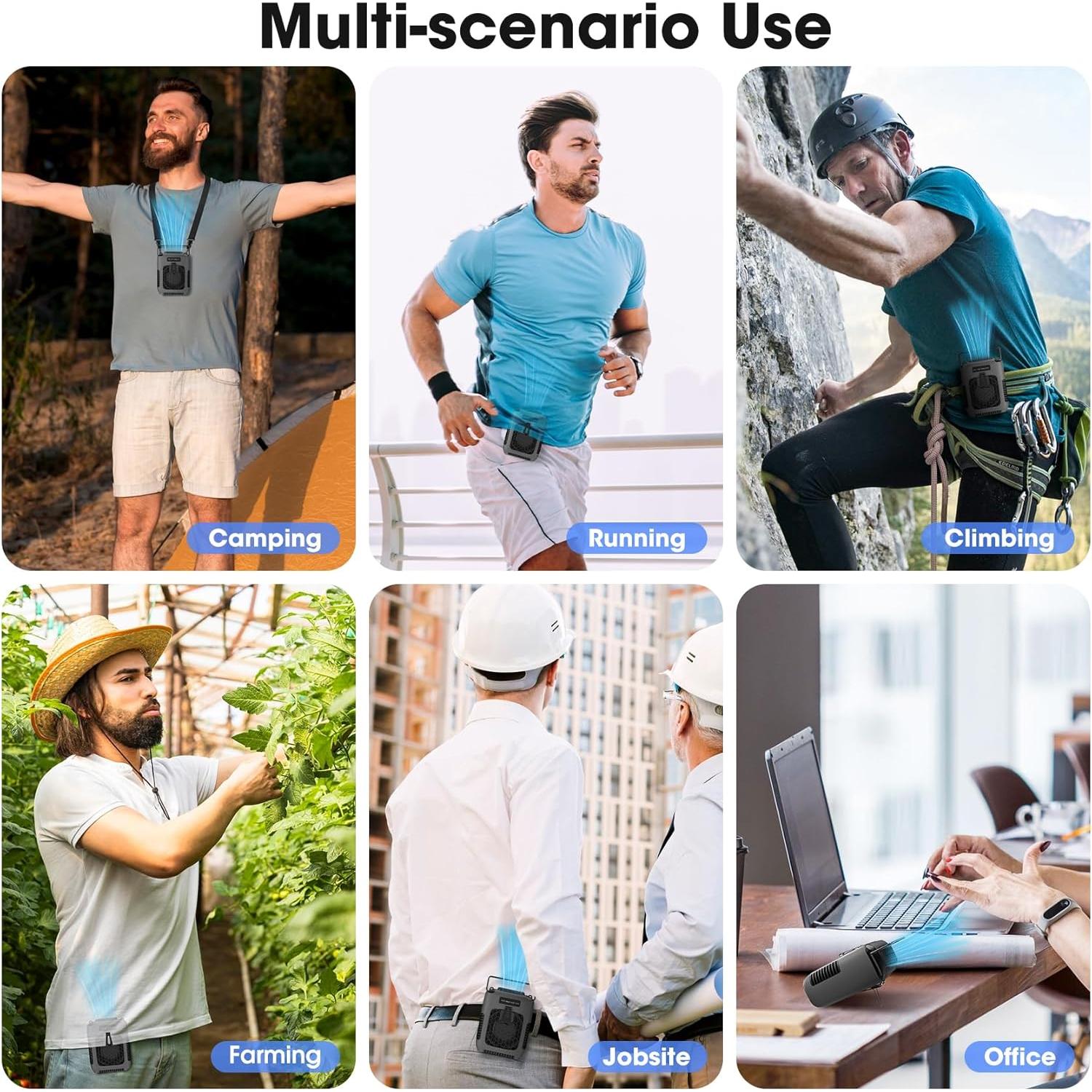 Ventilador Personal Portátil Deller YBFS-02 8000mAh 3 Velocidades