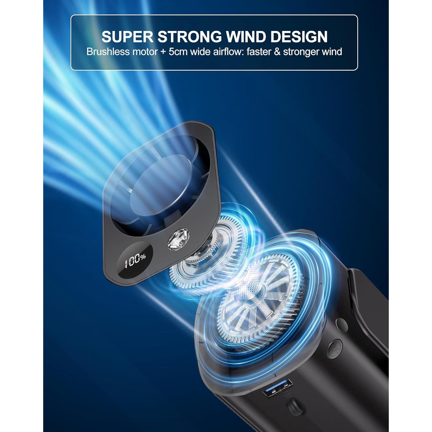 Ventilador Portátil Maxliidee 3 en 1 con Luz LED 10000mAh