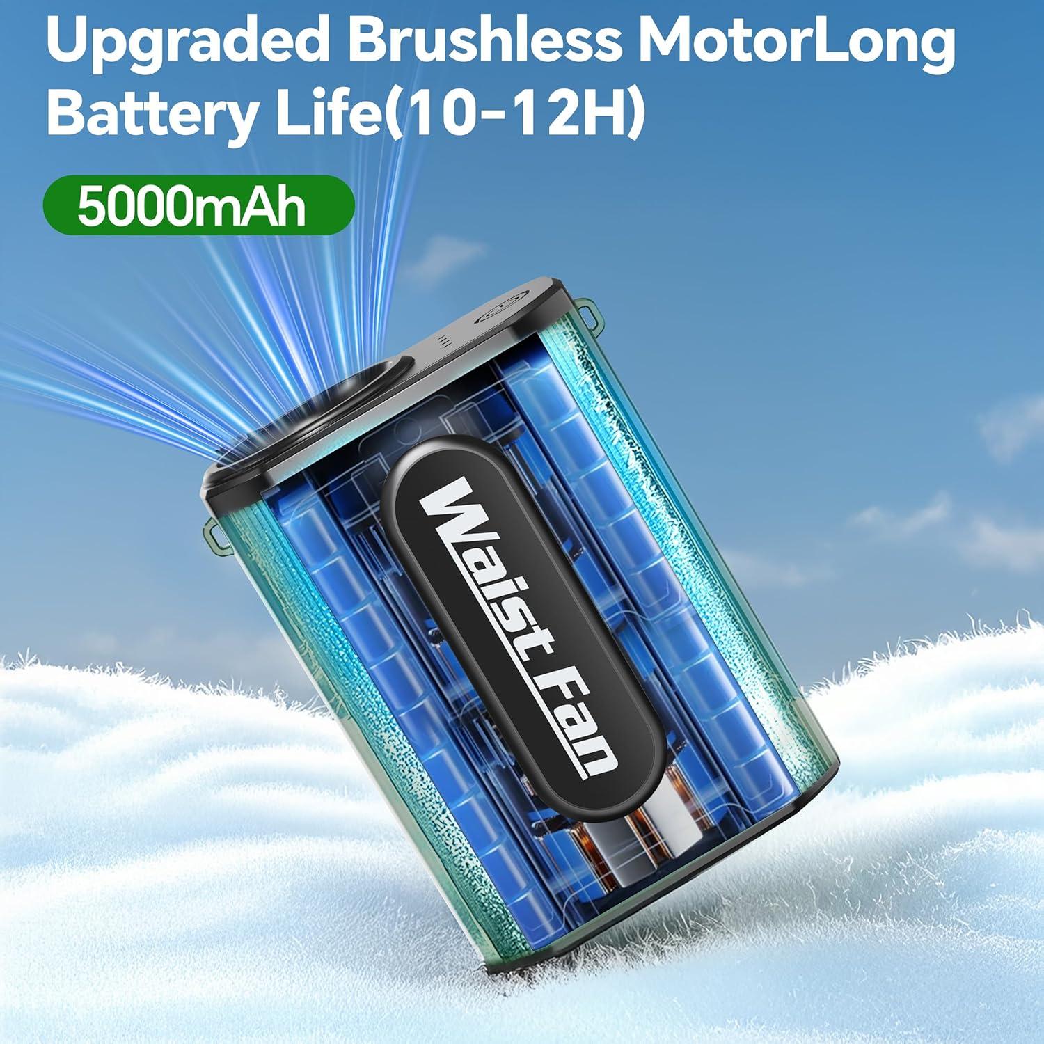 Ventilador de Cintura WAMOVAL Mini Portátil 5000mAh 12H