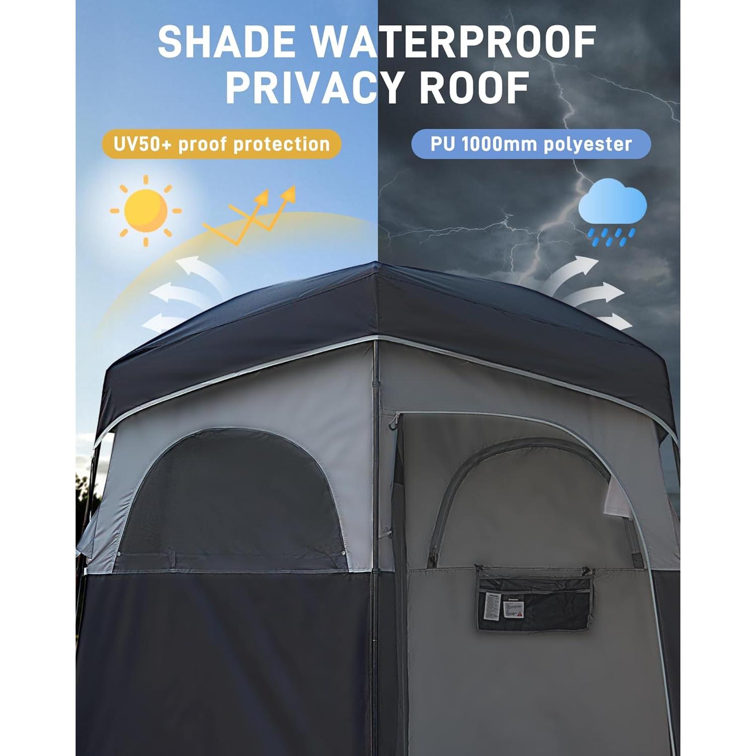 Carpa de Ducha KingCamp 1 Habitación Portátil Impermeable