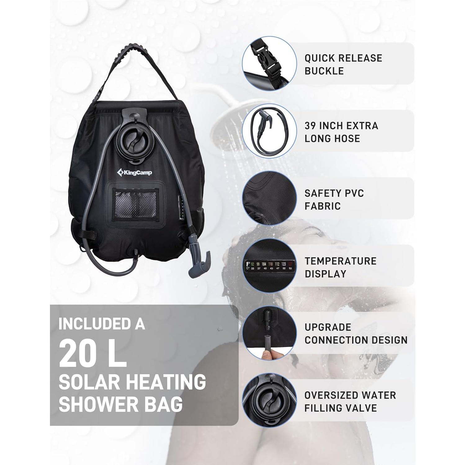 Carpa de Ducha KingCamp 1 Habitación Portátil Impermeable