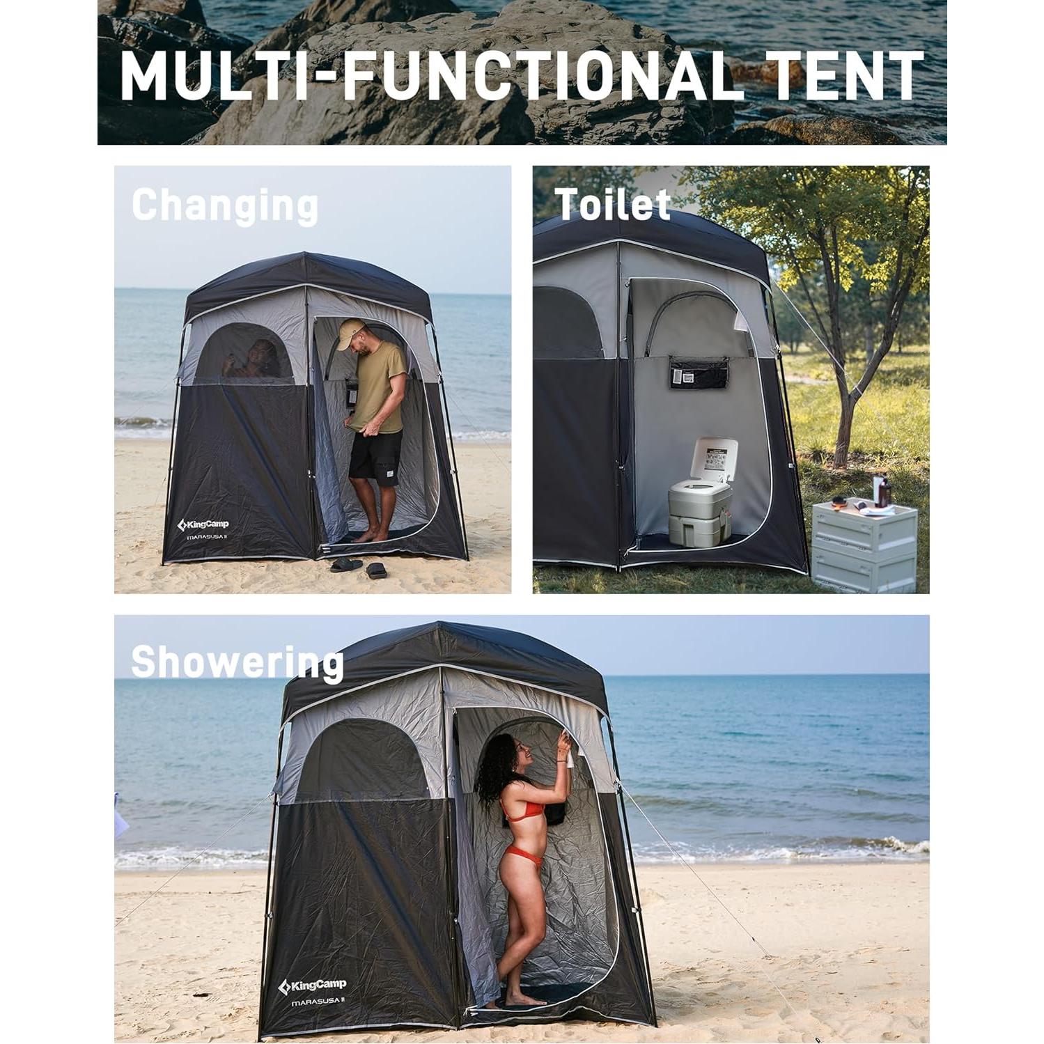 Carpa de Ducha KingCamp 1 Habitación Portátil Impermeable
