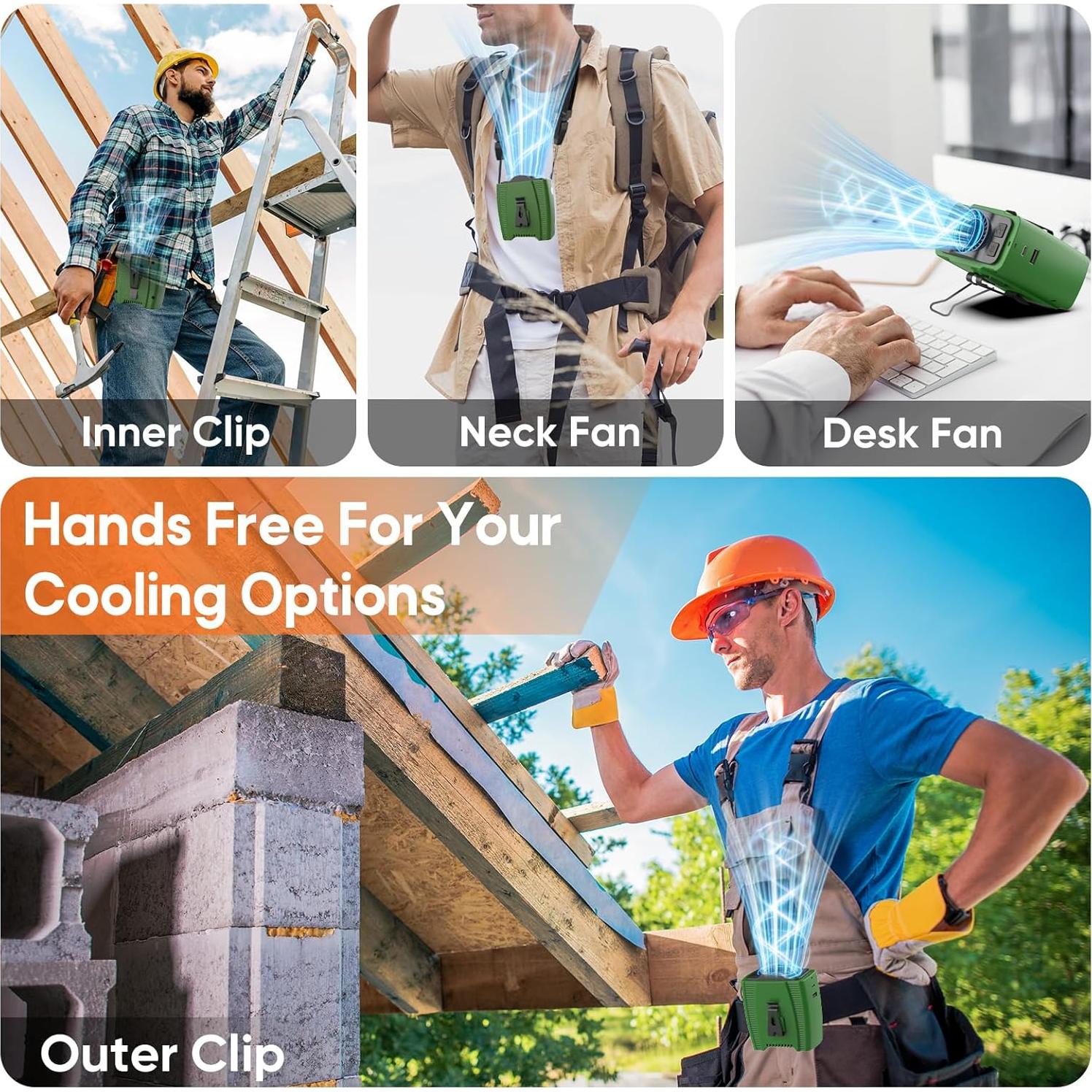 Ventilador de Cintura Portátil Multper 10000mAh 5 Velocidades