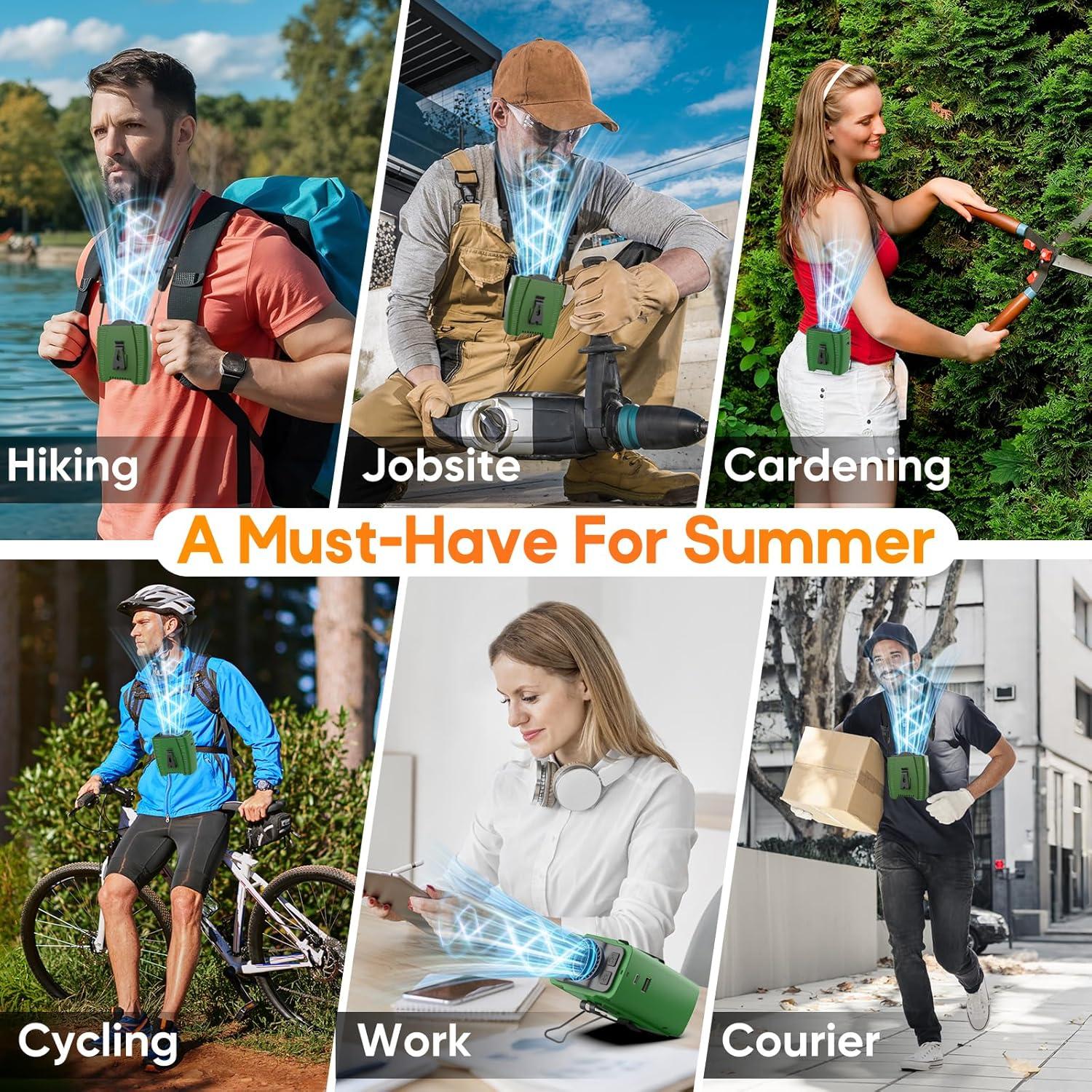 Ventilador de Cintura Portátil Multper 10000mAh 5 Velocidades