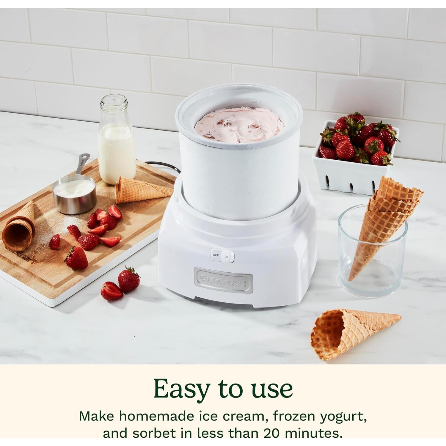 Máquina de Hielo para Helados Cuisinart ICE-21P1, 1.5L, Automática